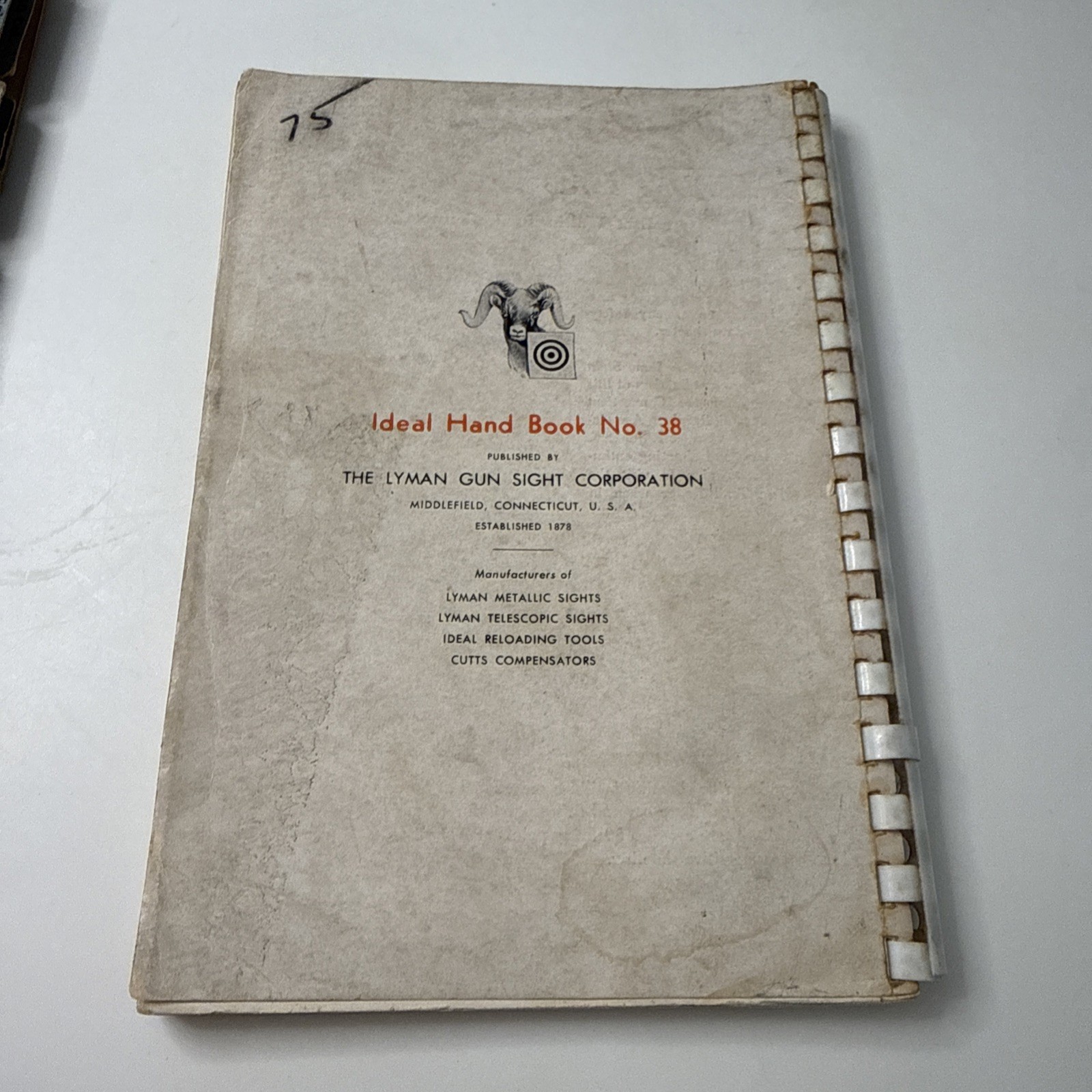 Original LYMAN IDEAL HANDBOOK Reloading Ammunition No. 38 May 1951