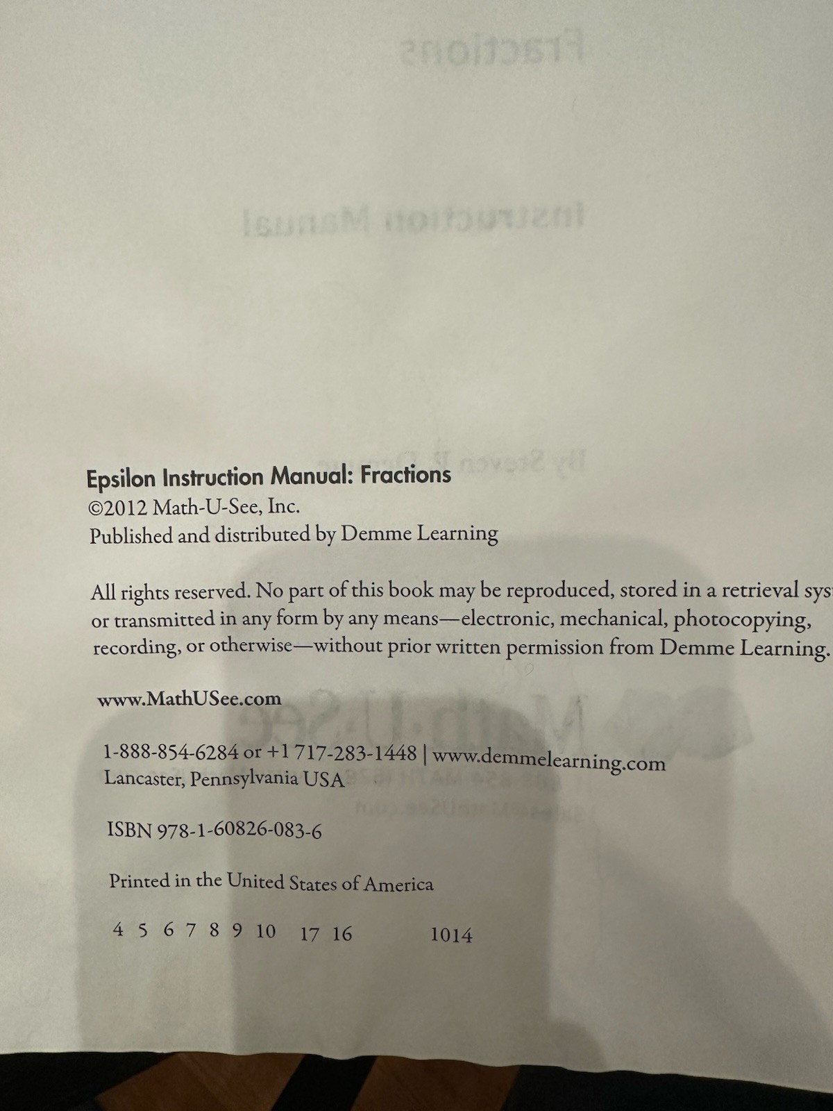 Math-U-See Epsilon Set DVD + Instruction Manual + Fraction Overlay Kit