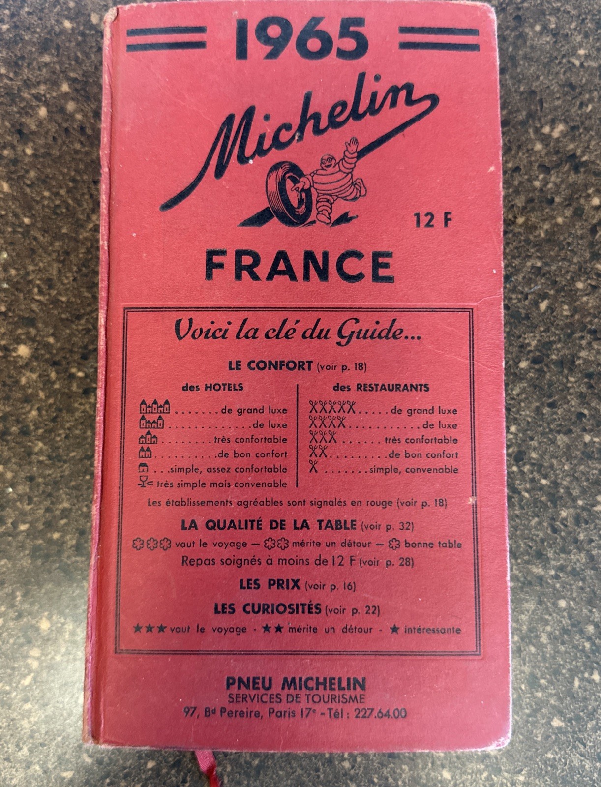 1965 Michelin Guide France Red Guide Vintage Travel Restaurant Hotel Maps