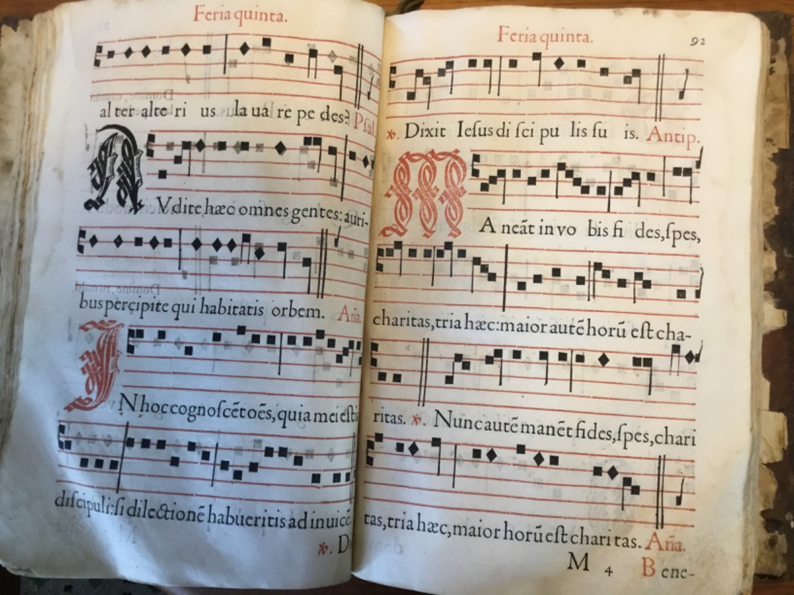 Printed 16th c. ANTIPHONAL – POPE PIUS V – 406 PAGES – CA 1570
