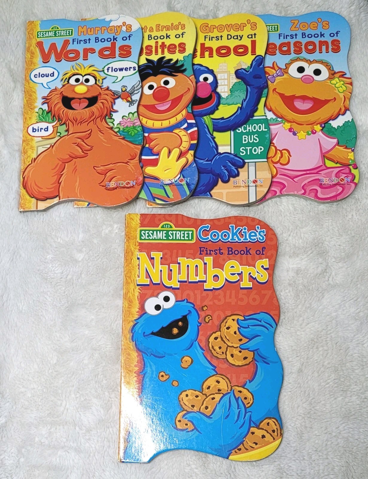 Sesame Street Cookie Monster Grover Burt Ernie Board Books Set of 5 So Cute ?