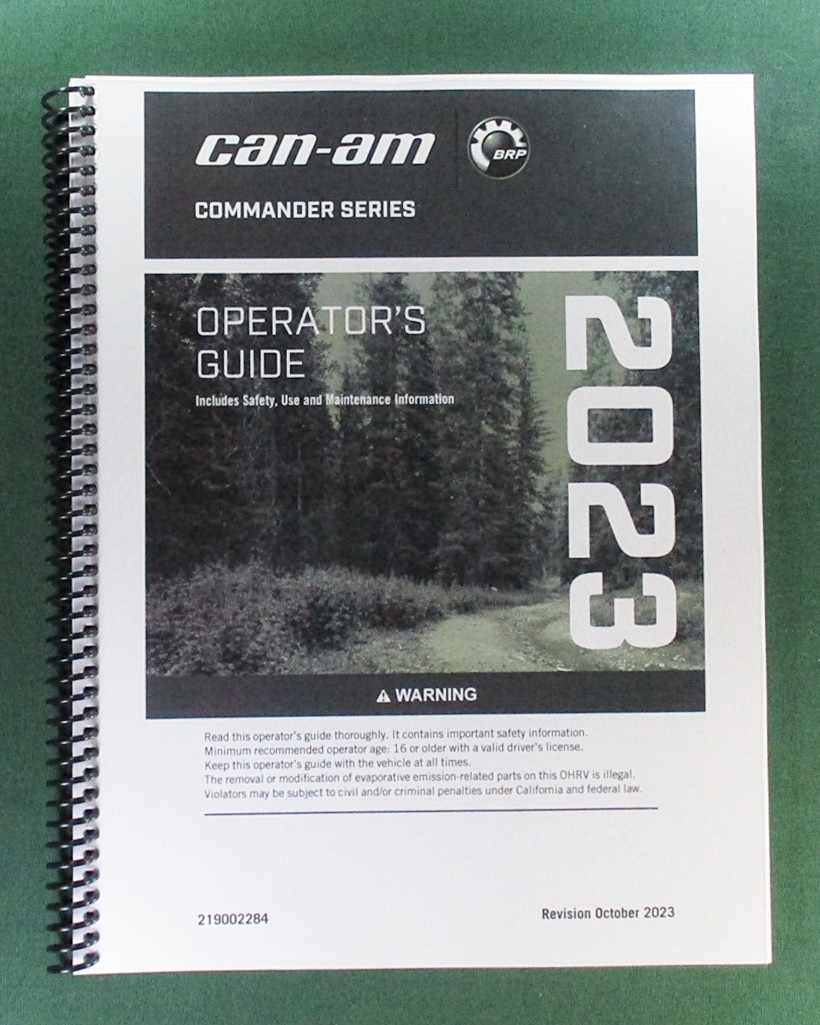 2023 Can-Am Commander DPS 700 Owner’s Manual: 248 Pages & Protective Covers