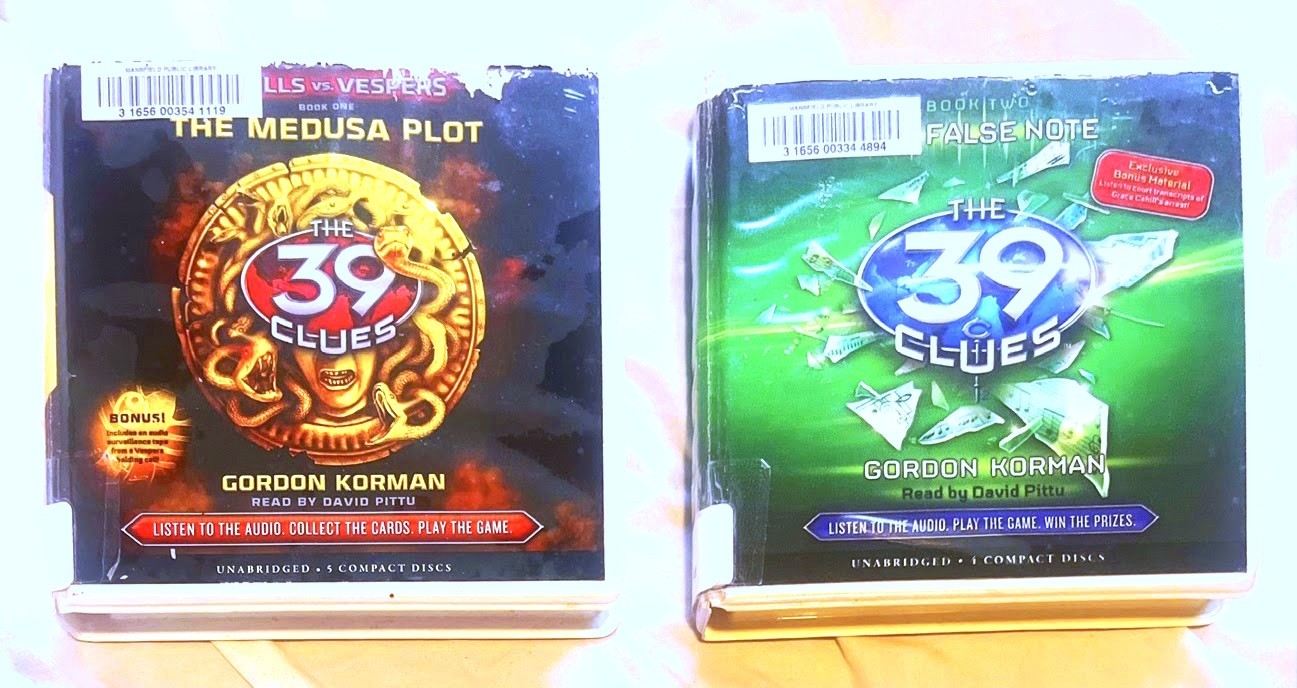 Lot🫆10🔴The 39 Clues💿Scholastic CD Audiobooks David Pittu🆓EXLIB📬Series 1 & 2