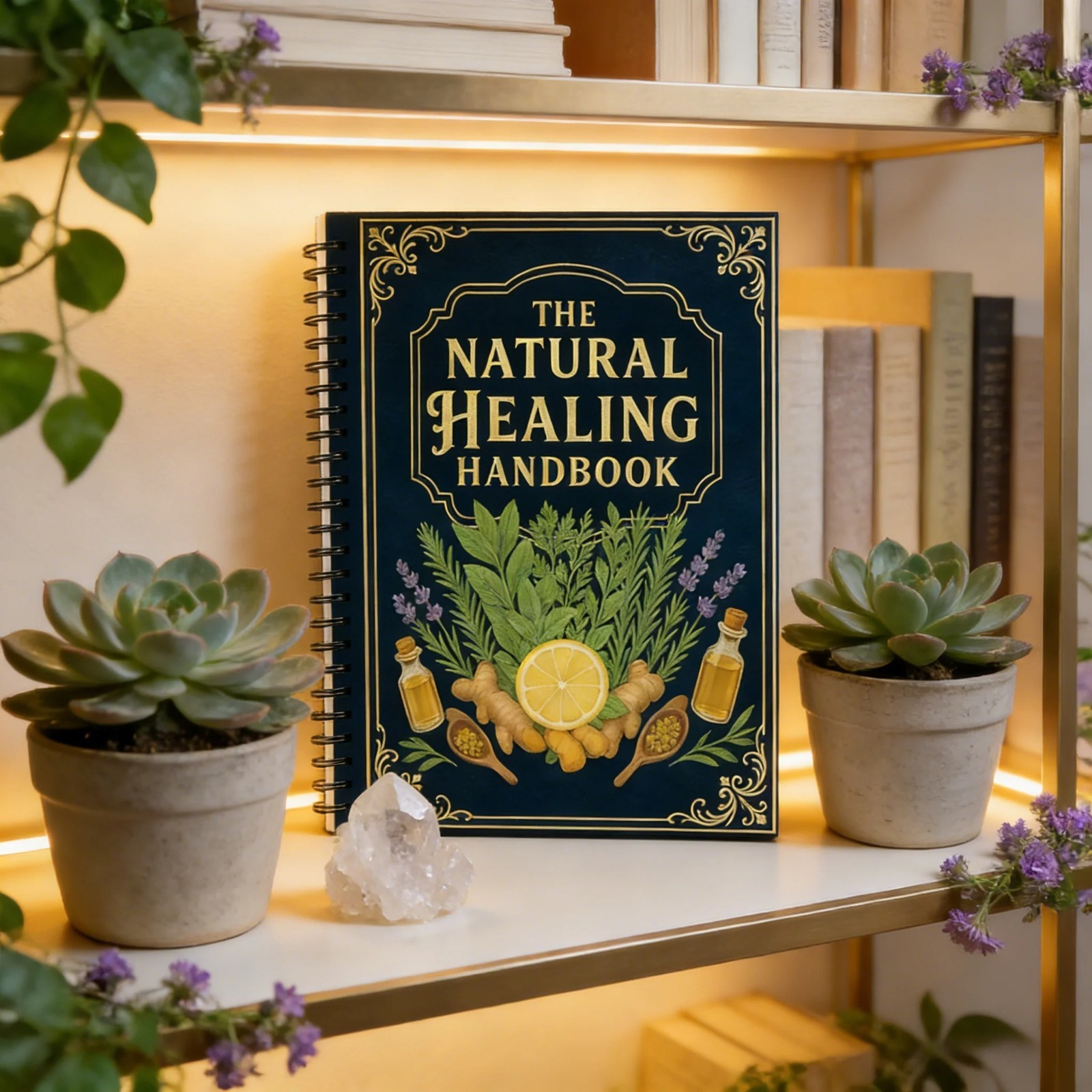The Natural Healing Handbook, Spiral-Bound Guide For Herbal Remedies And Natural