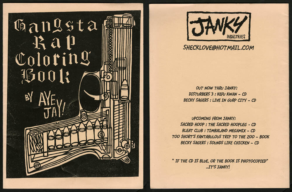 Aye Jay! Gangsta Kap Coloring Book Softcover 1st Ed Print Janky Last Gasp ARC