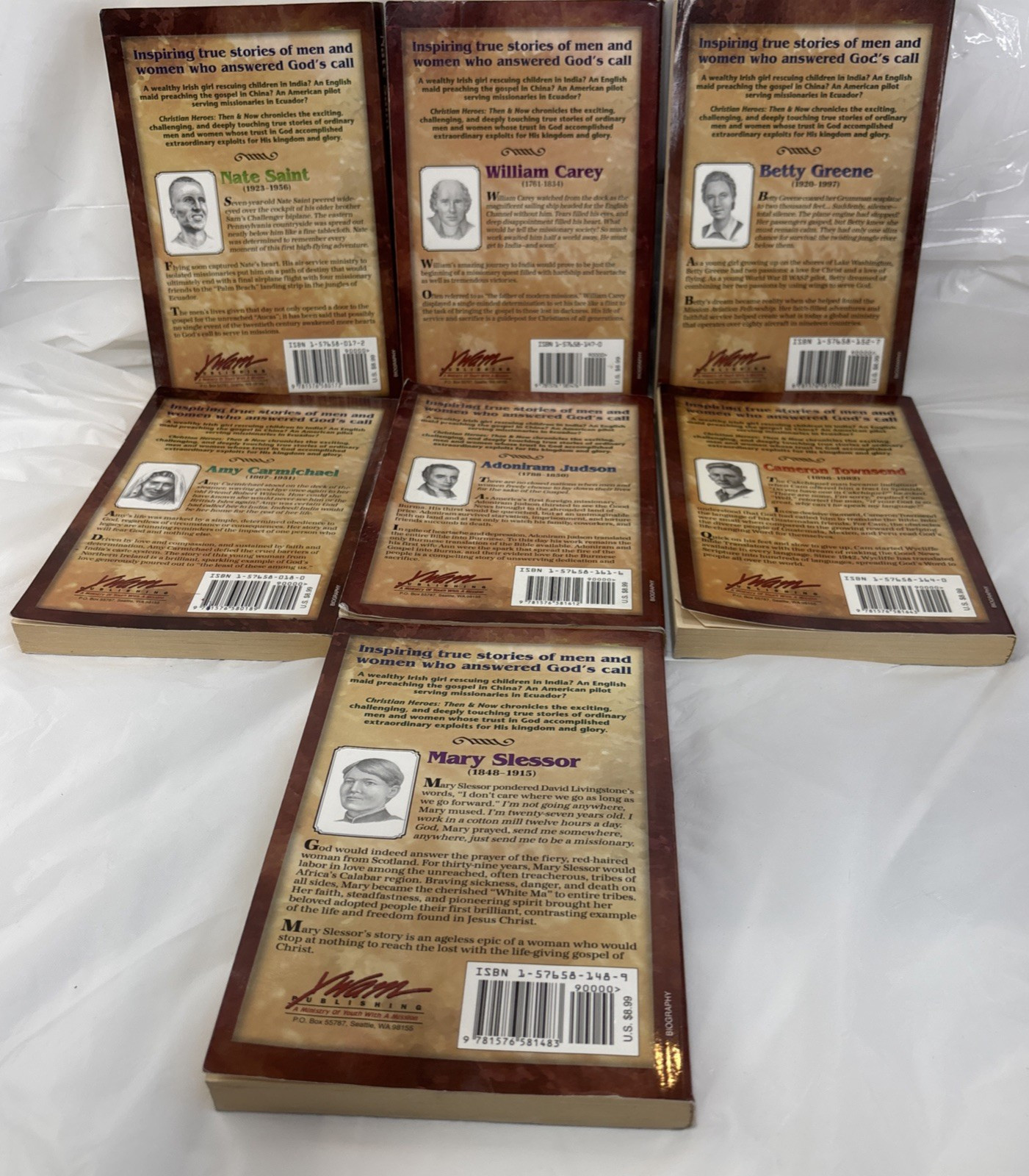Christian Heroes: Then & Now, Lot of 7, by Janet & Geoff Benge