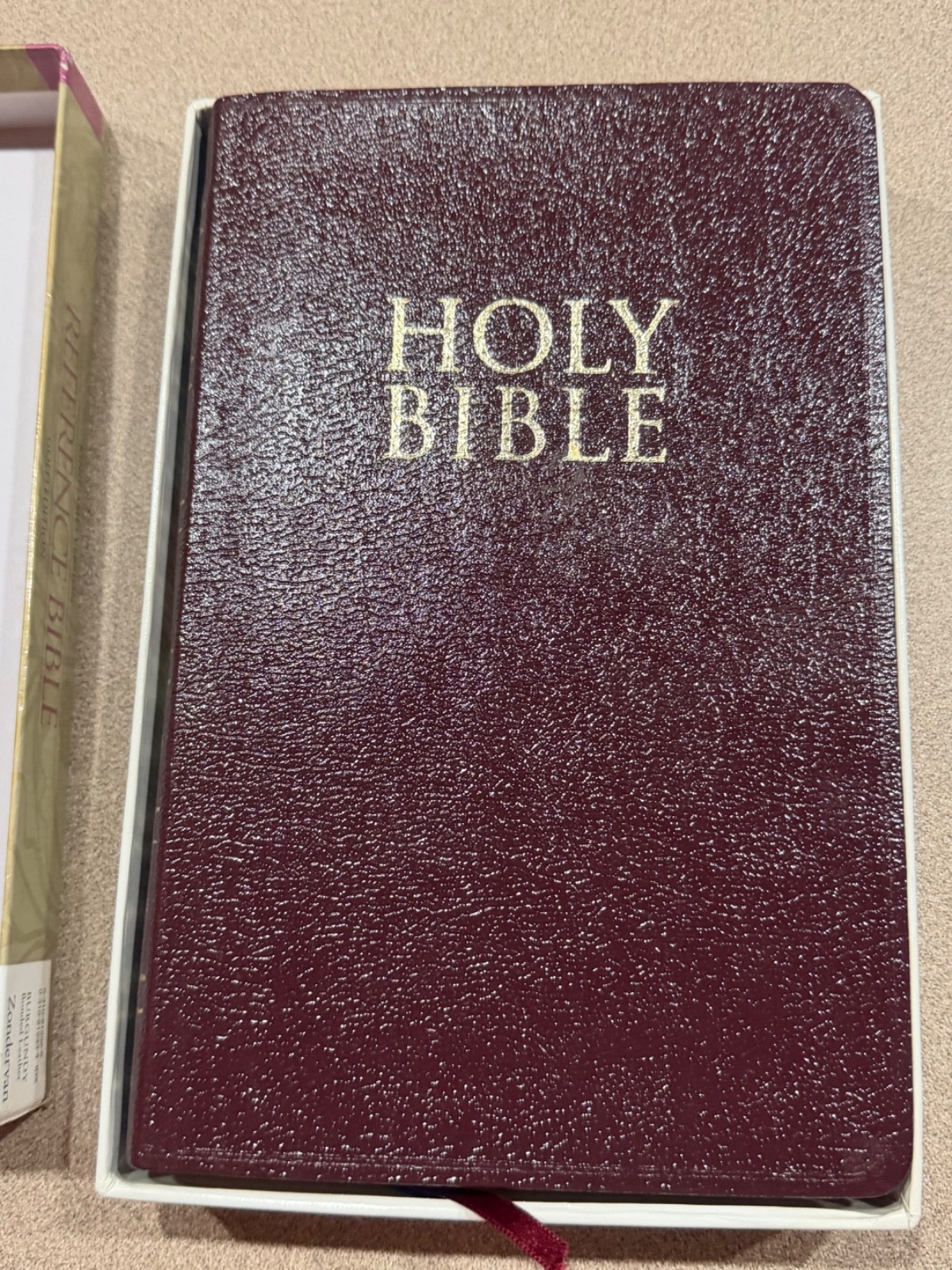 Holy Bible KJV Reference Gold Edition Zondervan Burgundy Leather In Box Sealed
