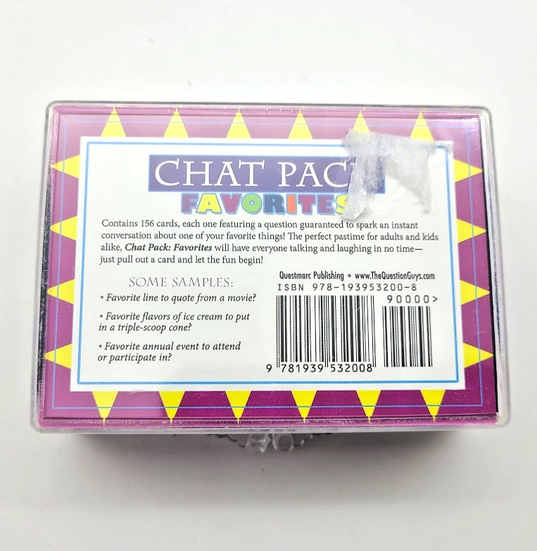 Conversation Starter Card Game Chat Pack Favorites New Parties Gatherings