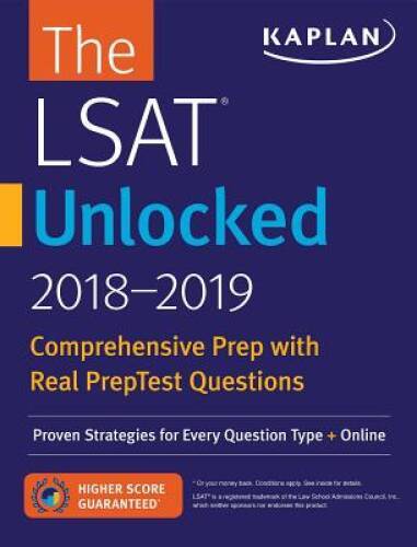 LSAT Unlocked 2018-2019: Proven Strategies + Online (Kaplan Test Prep) – GOOD