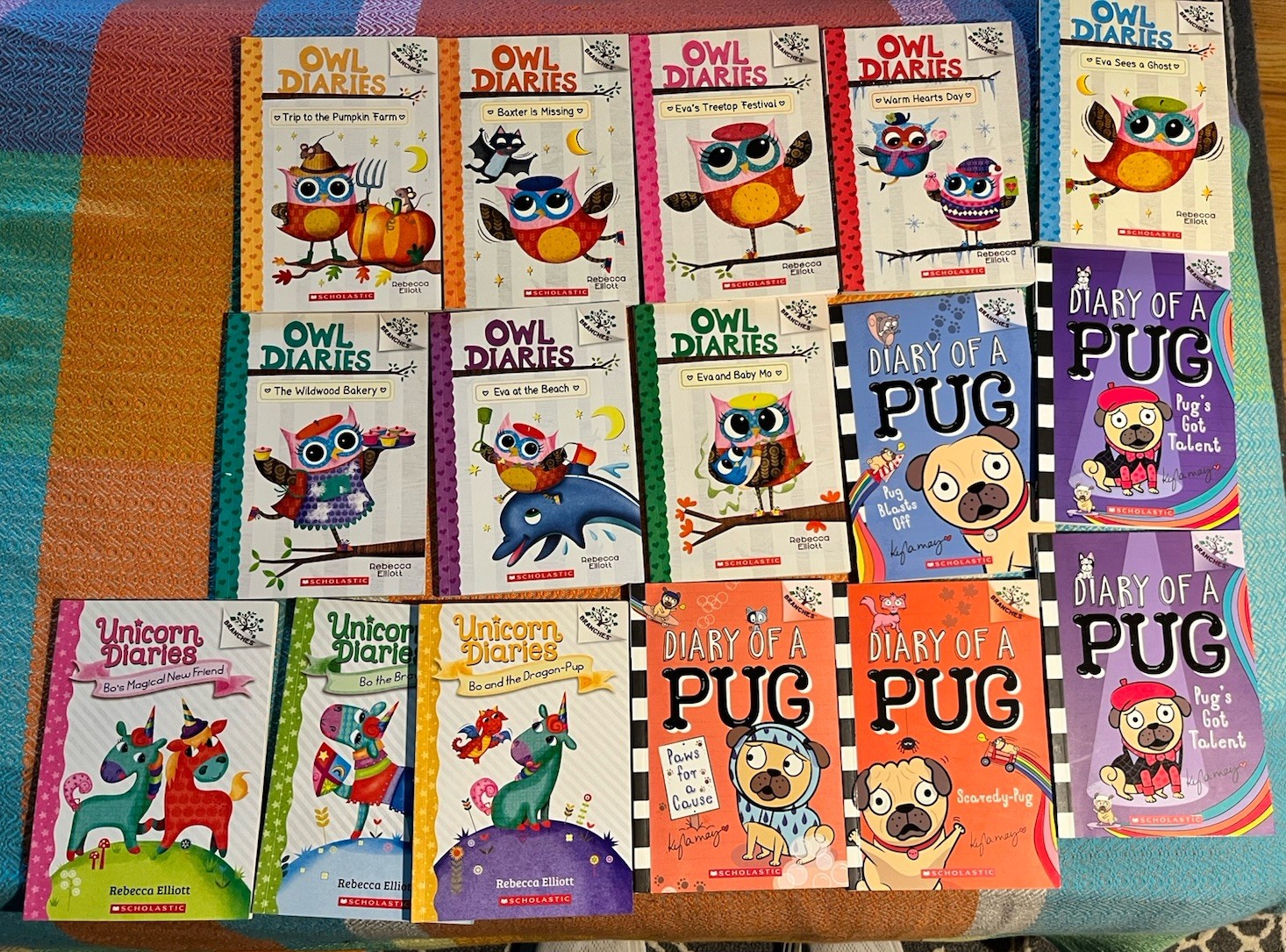 Mixed Owl Diaries / Unicorn Diaries / Diary of a Pug 16 Book Lot