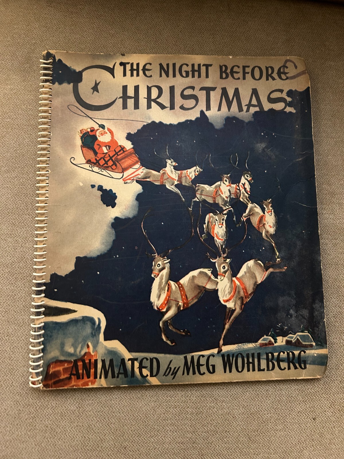 Vintage 1944 The Night Before Christmas Animated Meg Wohlberg Pop Up 1st Edition