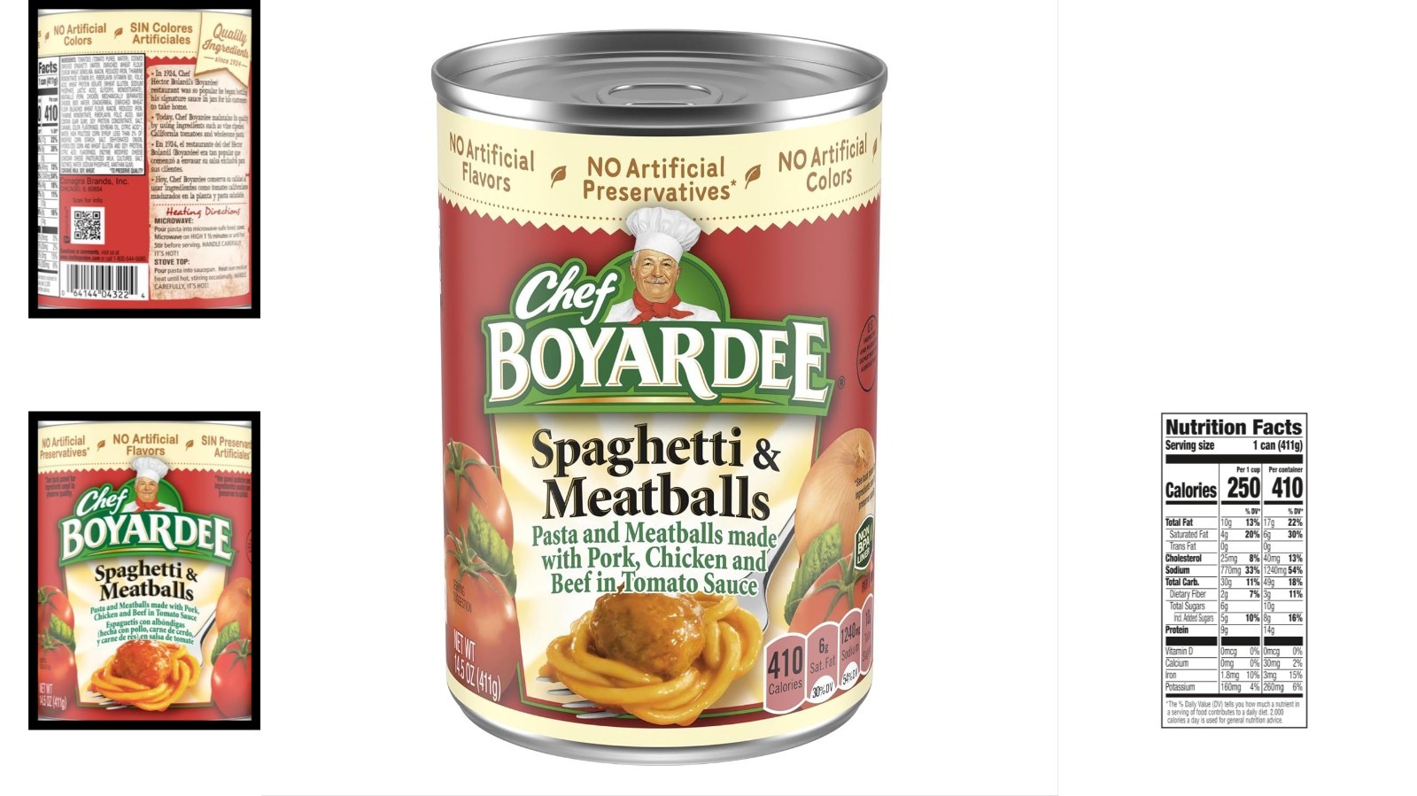 Microwave-Ready Spaghetti and Meatballs – 14.5 oz Cans Set of 6 for Easy Dinners