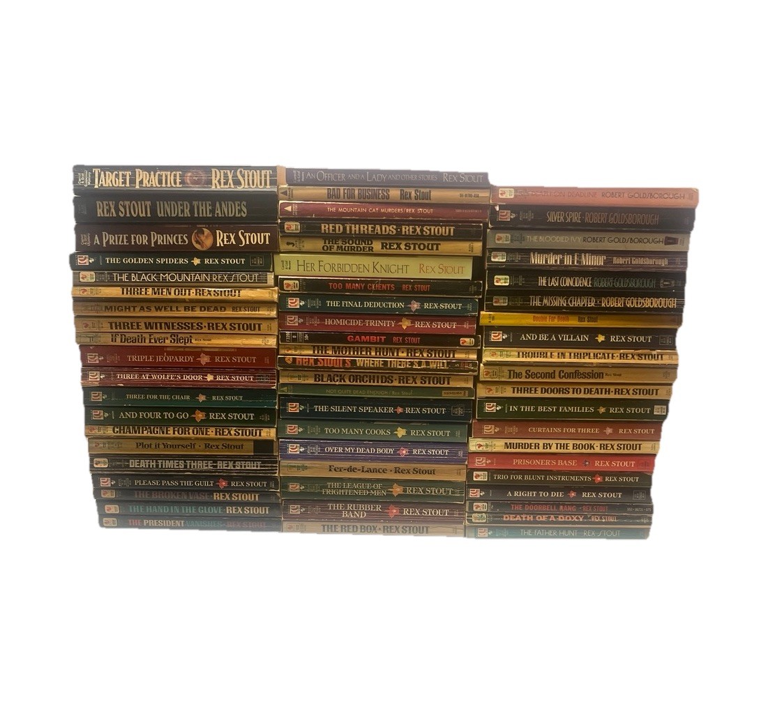 NERO WOLFE Rex Stout/ Robert Goldsmith mysteries PB Lot Of 61 No Duplicates