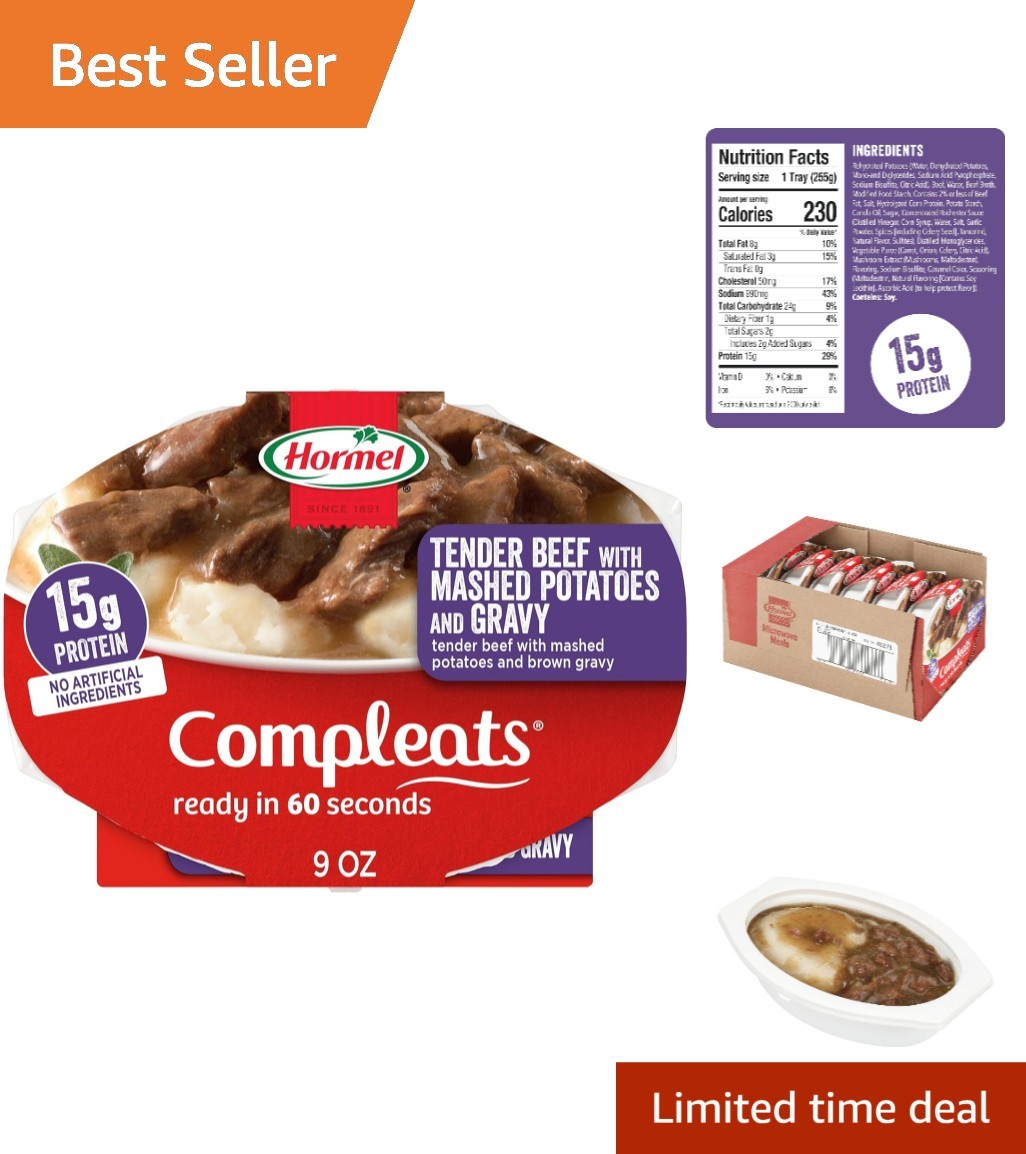 Delectable Tender Beef & Mashed Potatoes Microwave Tray, 9 oz – Family Favorite