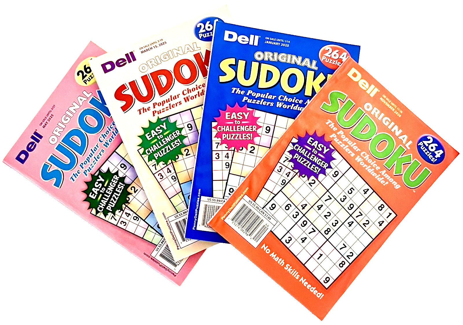 NEW Lot of 4 Penny Press Dell Sudoku Easy Special Original Puzzle Books