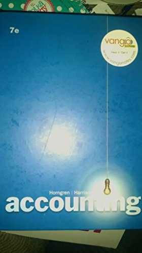 Accounting – Hardcover, by Horngren Charles T.; Harrison Walter T. – Very Good n