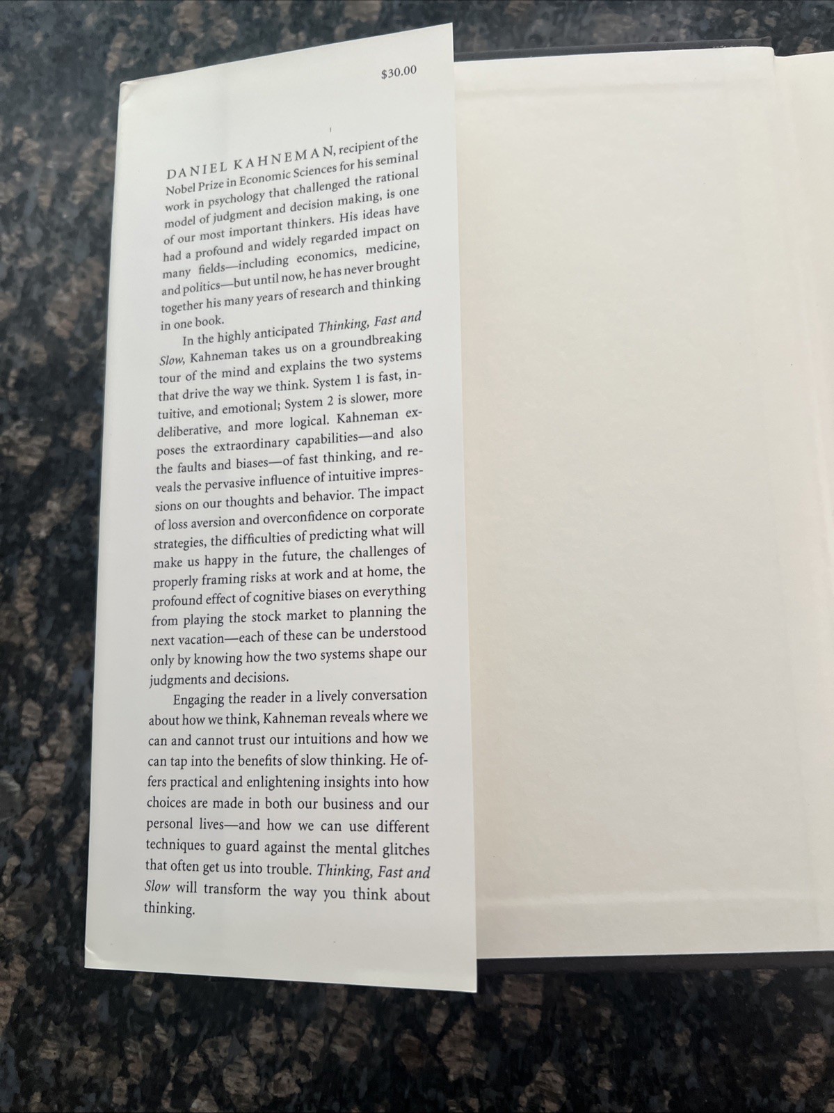 Thinking, Fast and Slow By Daniel Kahneman 1st Edition 2011 HB/DJ