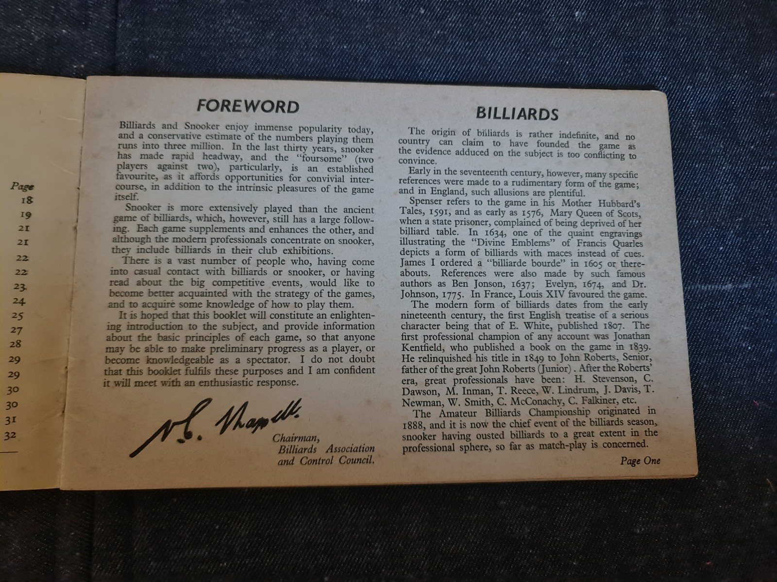 “Know the Game: Billiards & Snooker” (1959) Vintage Rules Booklet