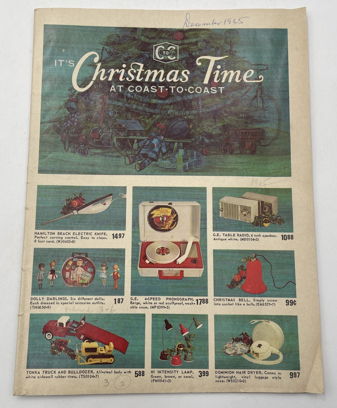 1965 Christmas Time Mailer Coast To Coast 48 Pages Barbie GI Joe Bikes
