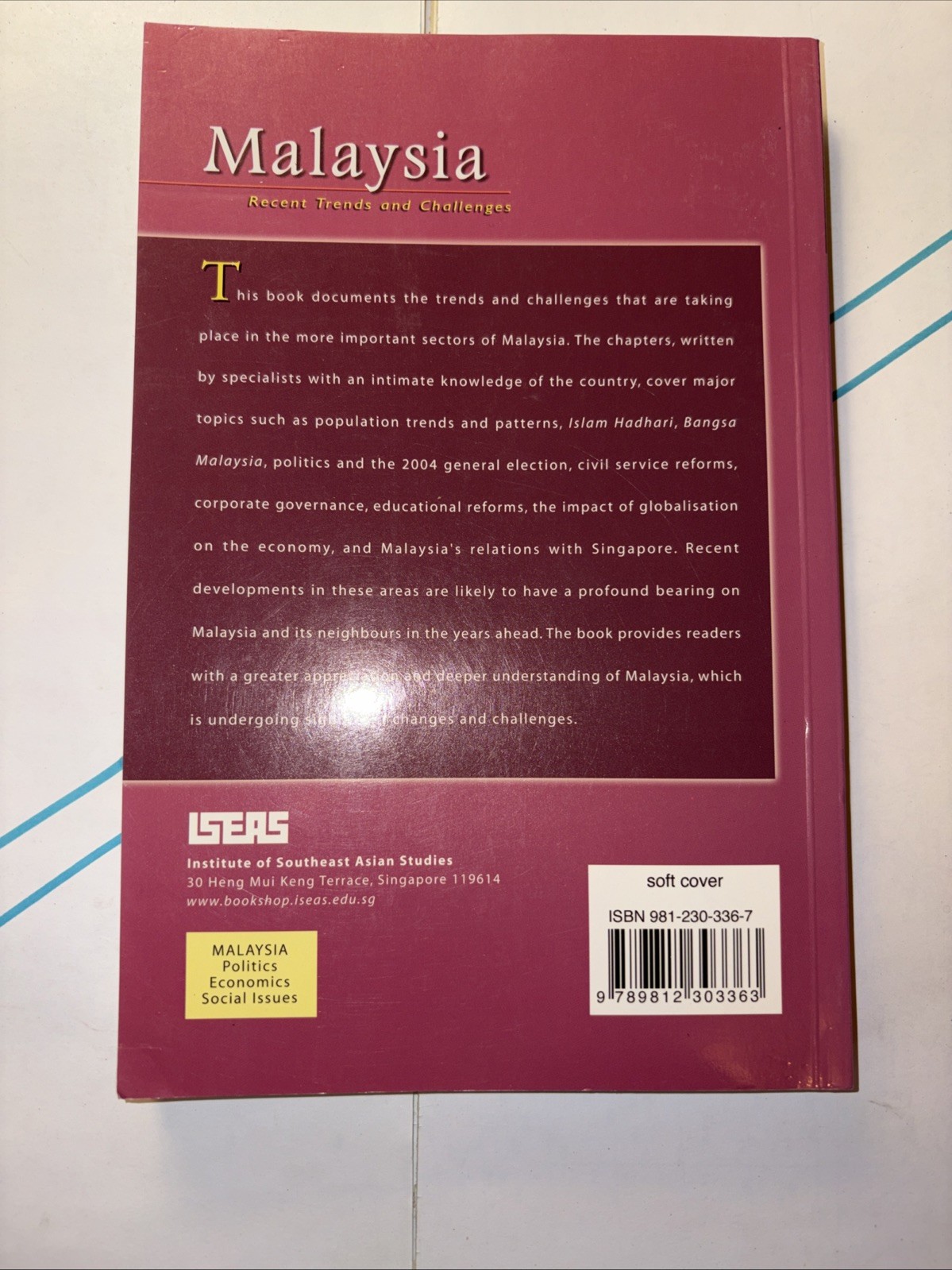 Malaysia: Recent Trends and Challenges, ,like New Paperback
