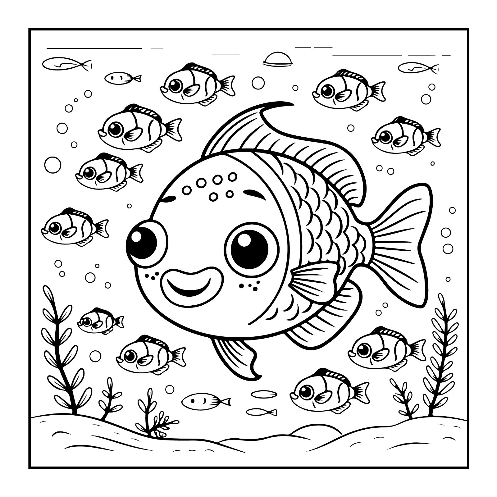 Bold fish Coloring Bookfor Kids & Adults | Cute Designs