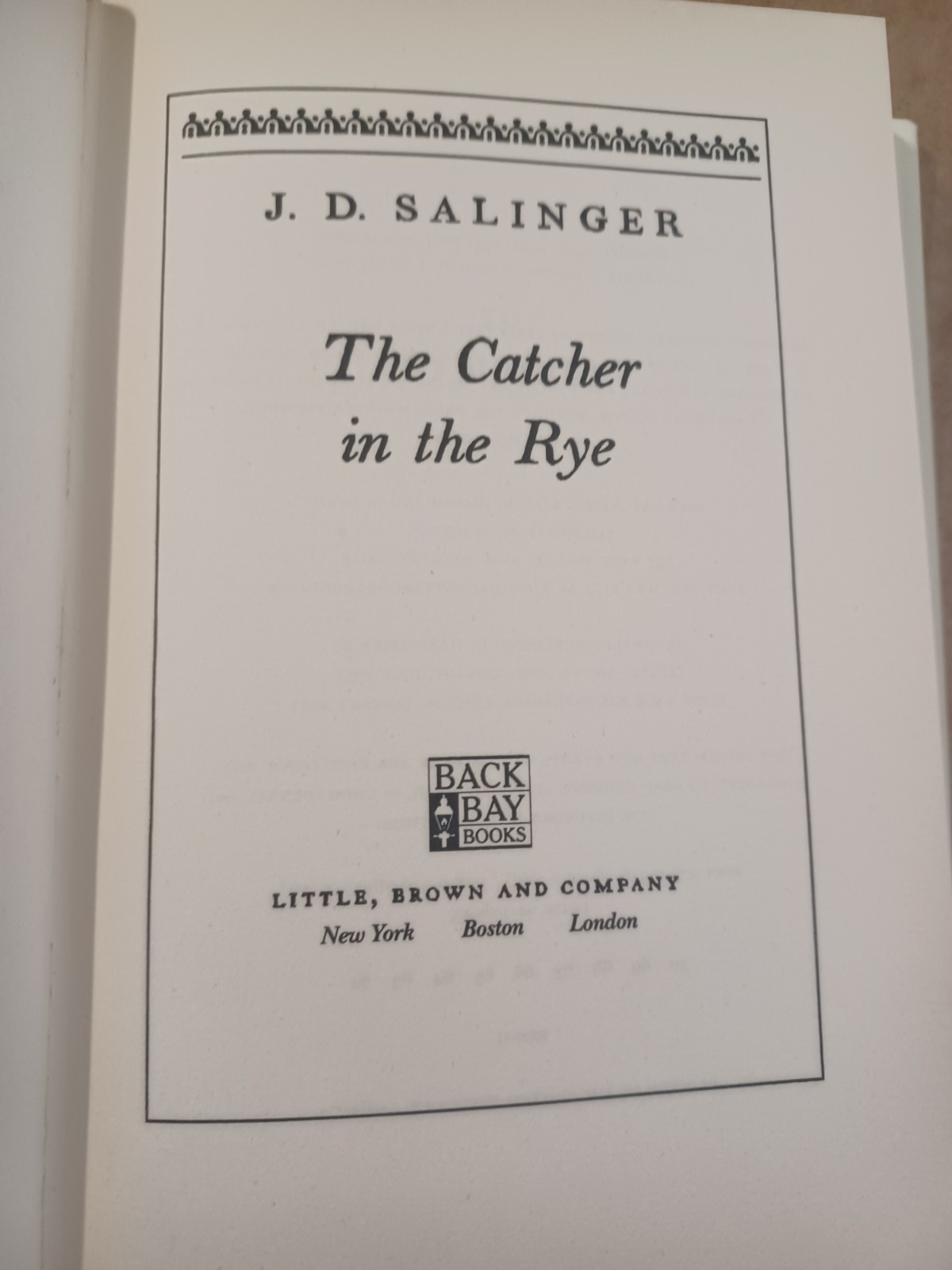 The Catcher In The Rye By J.D. Salinger, hardcover w/ dustjacket