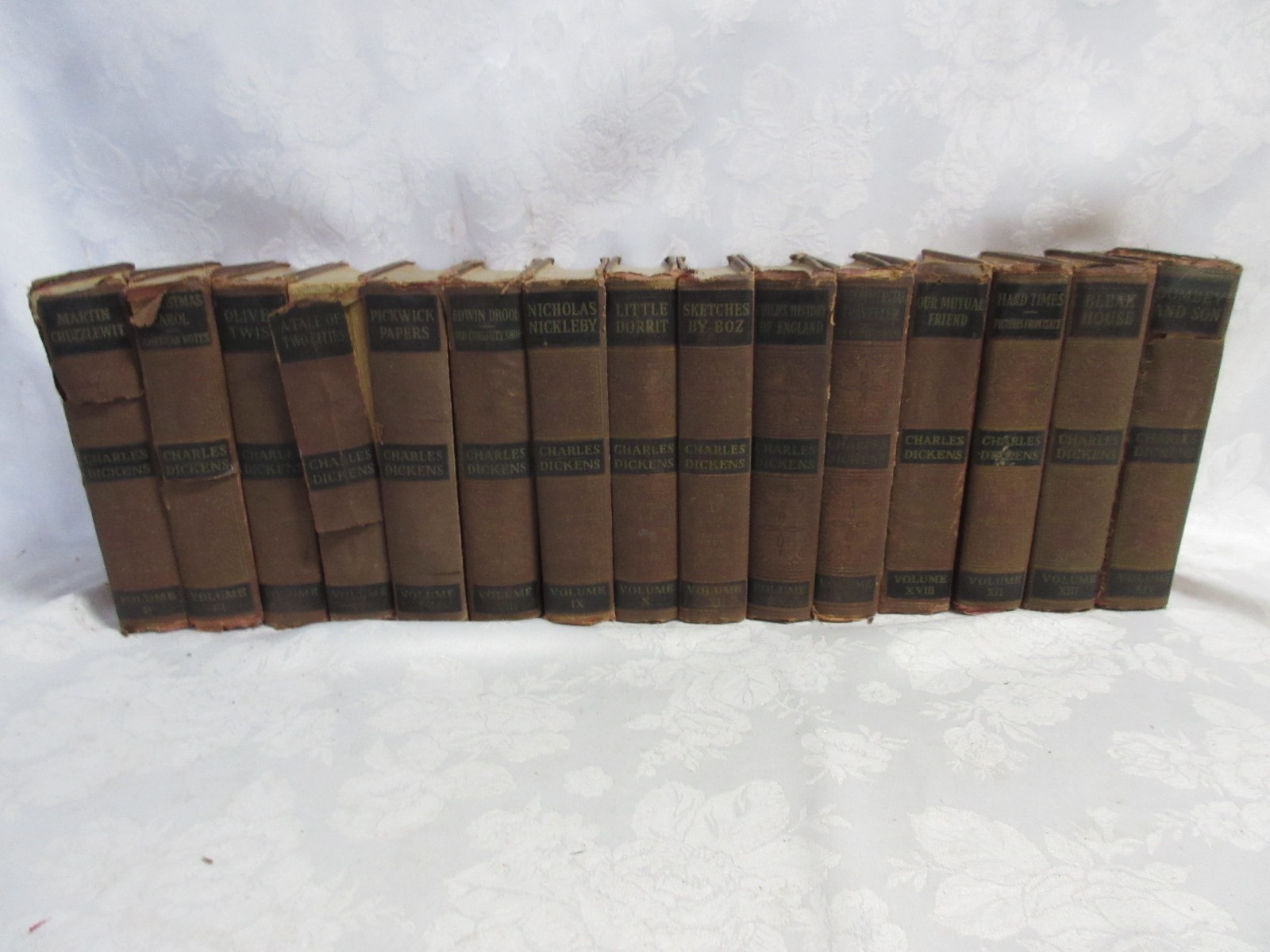 15 Volumes of The Works Of Charles Dickens, Cleartype Edition, Circa 1940’s