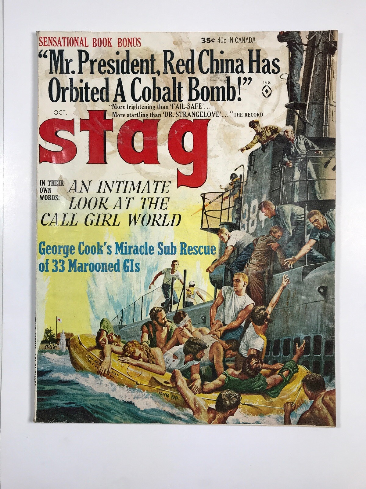 Stag Magazine-Action Men Man; October 1964 (10/64) G/VG Red China; Call Girls