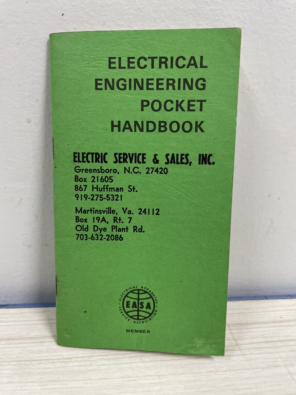 Vintage 1960s Electrical Engineering Pocket Handbook EASA Electric service