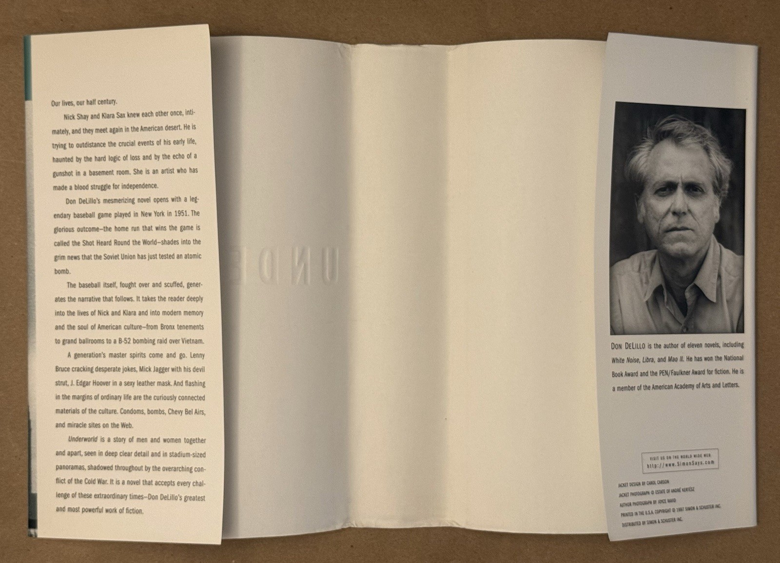 Don Delillo Underworld Special Signed Copy Rare Collectible Hardcover Book
