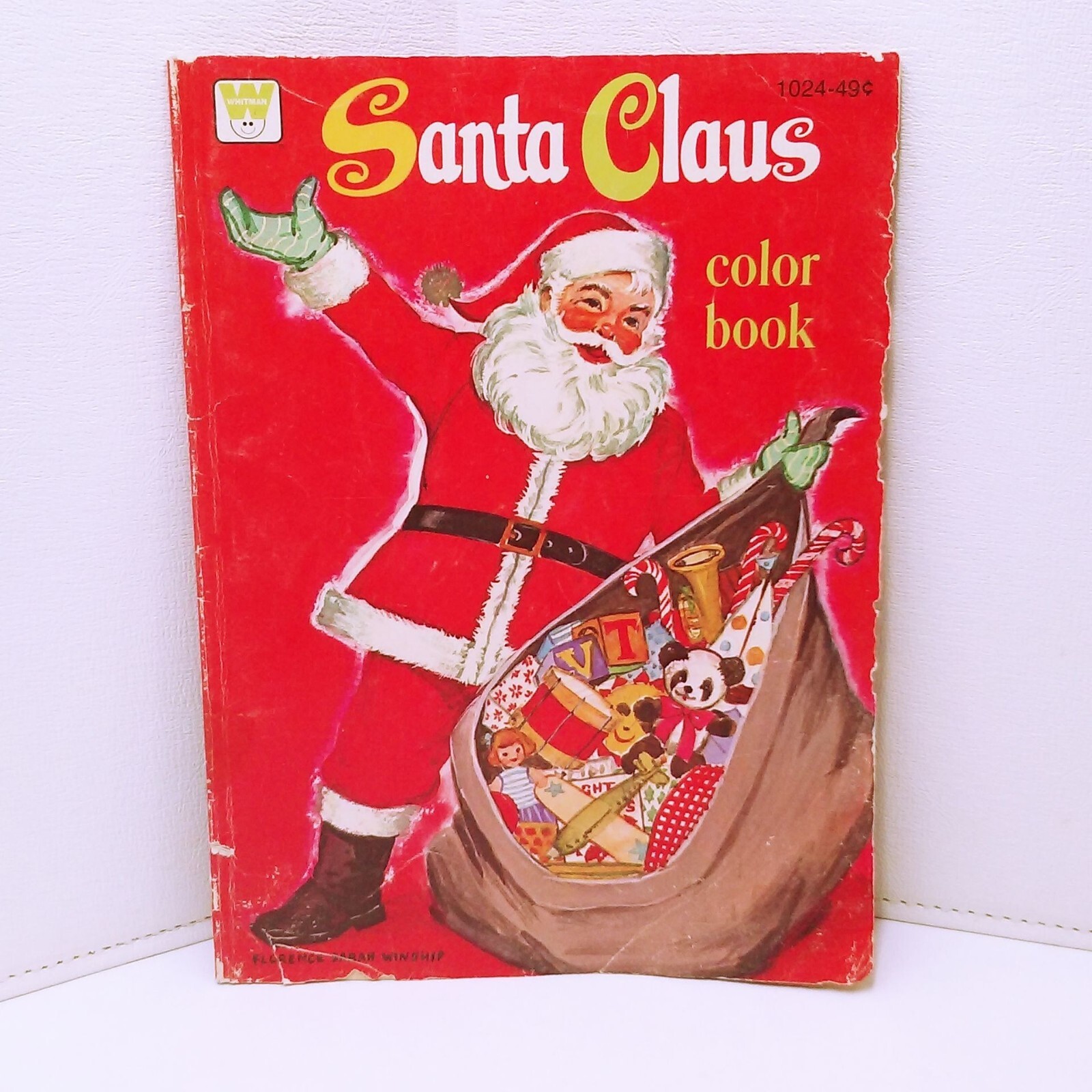 Santa Claus Color Book Whitman #1024 Ill. Winship Vintage 1977 Used Ephemera