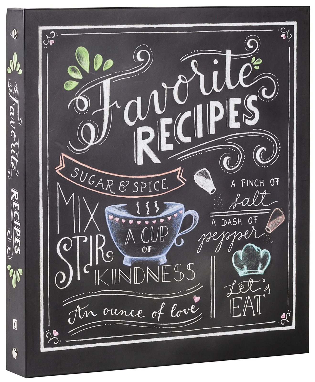 Deluxe Recipe Binder – Favorite Recipes (Chalkboard) – Write In Your Own…
