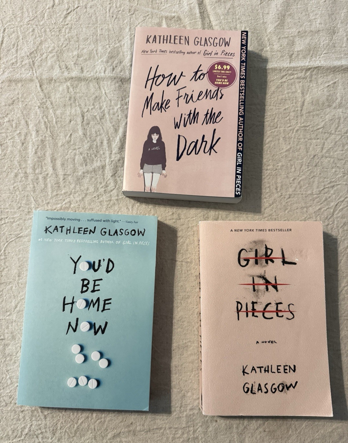 Kathleen Glasgow Girl in Pieces / How to Make Friends With the Dark PB Lot (3)