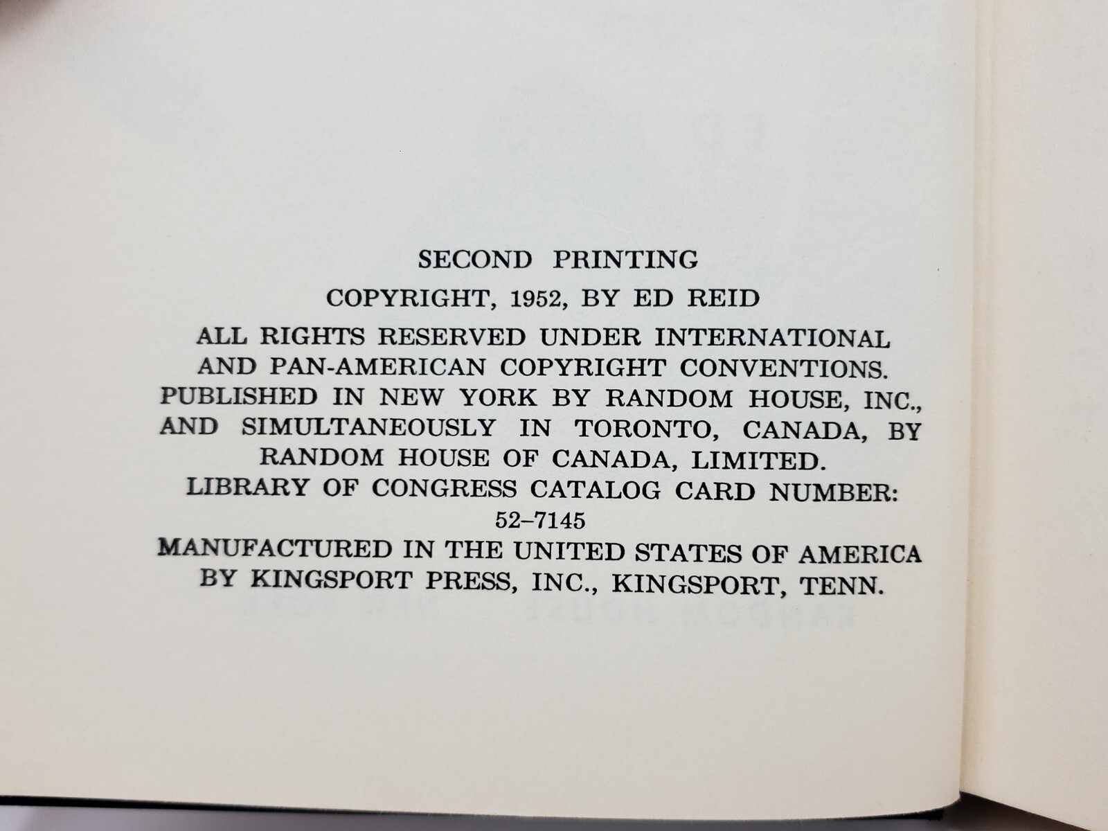 Mafia Ed Reid Second Printing 1952 Hardcover