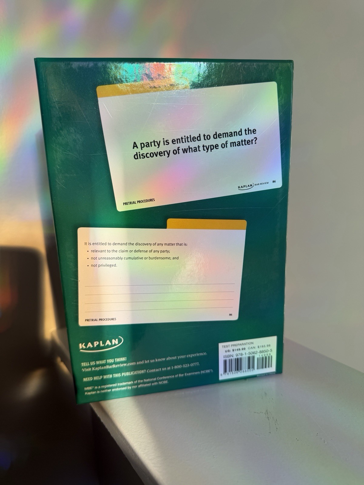 Kaplan Bar Exam MBE Flashcards Color-Coded 700 Cards Exam Preparation