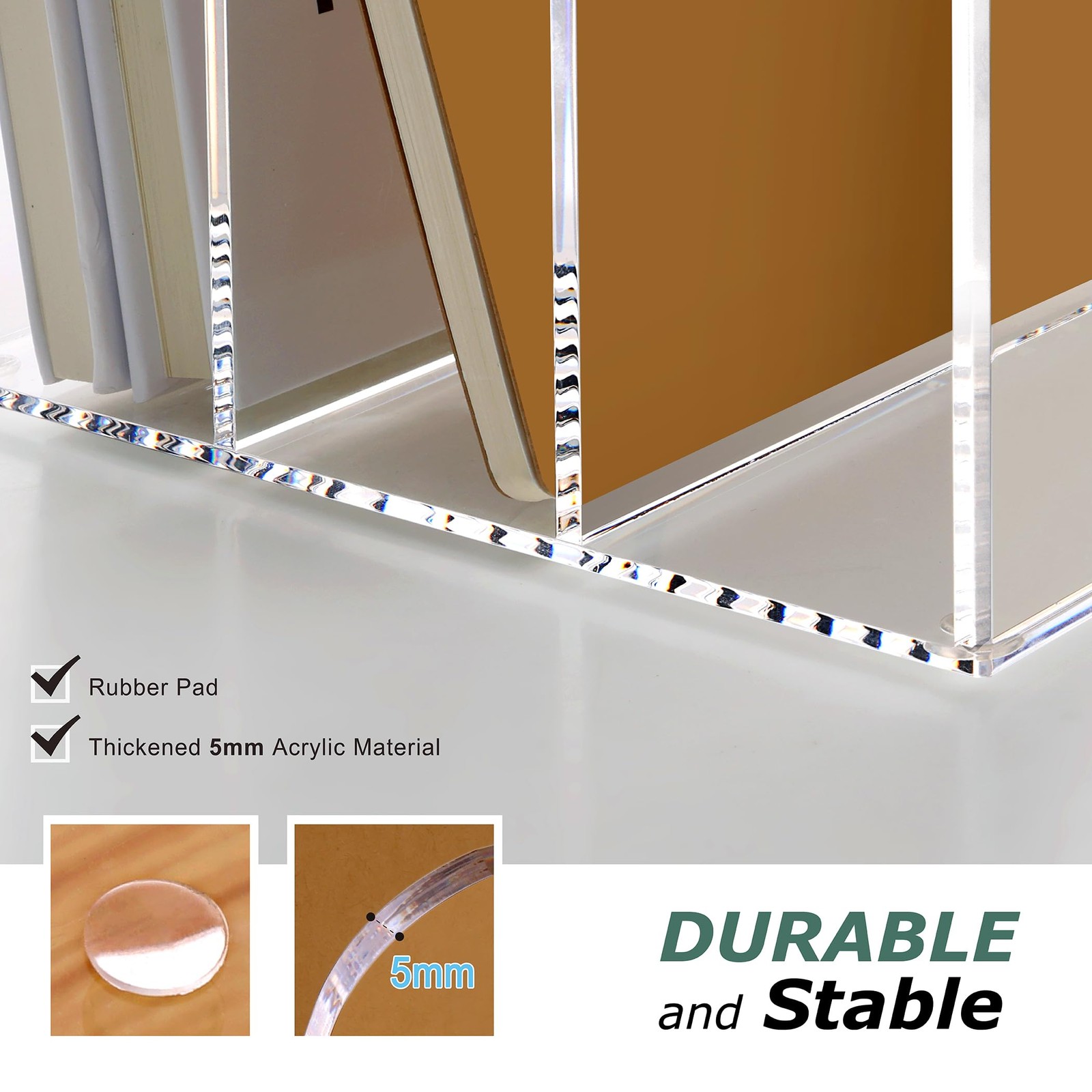 SANRUI Acrylic Magazine Holder Desk 7.2 x 8.46 x 6.5 inches, Transparent