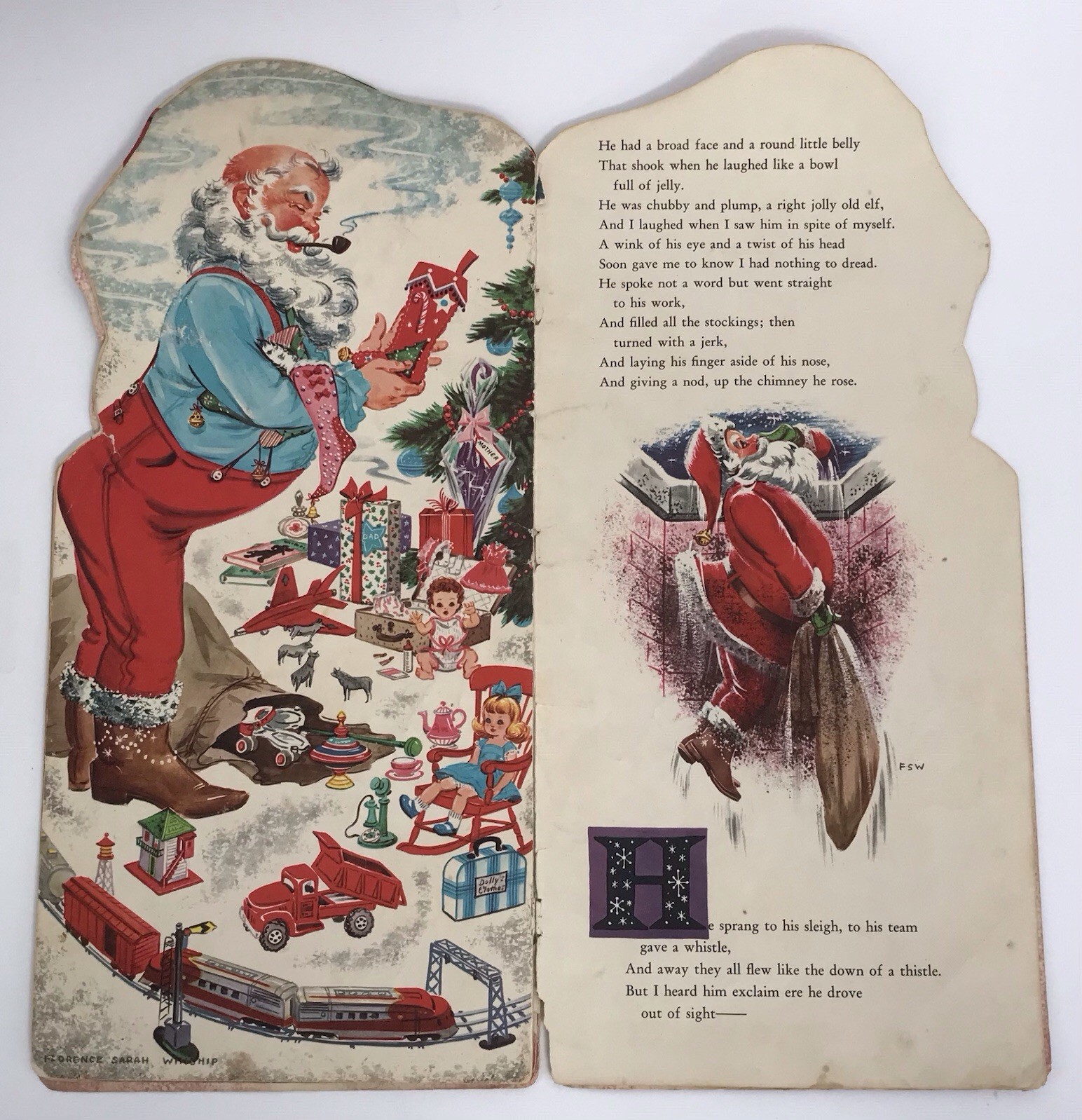 Vintage Whitman 1958 Night Before Christmas Book Florence Sarah Winship