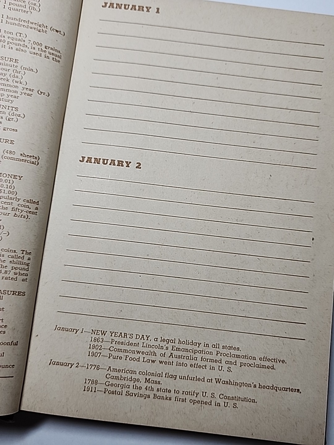 Witman Publishing 1940s Everyday Diary Journal Unused Book RARE Brown Vtg