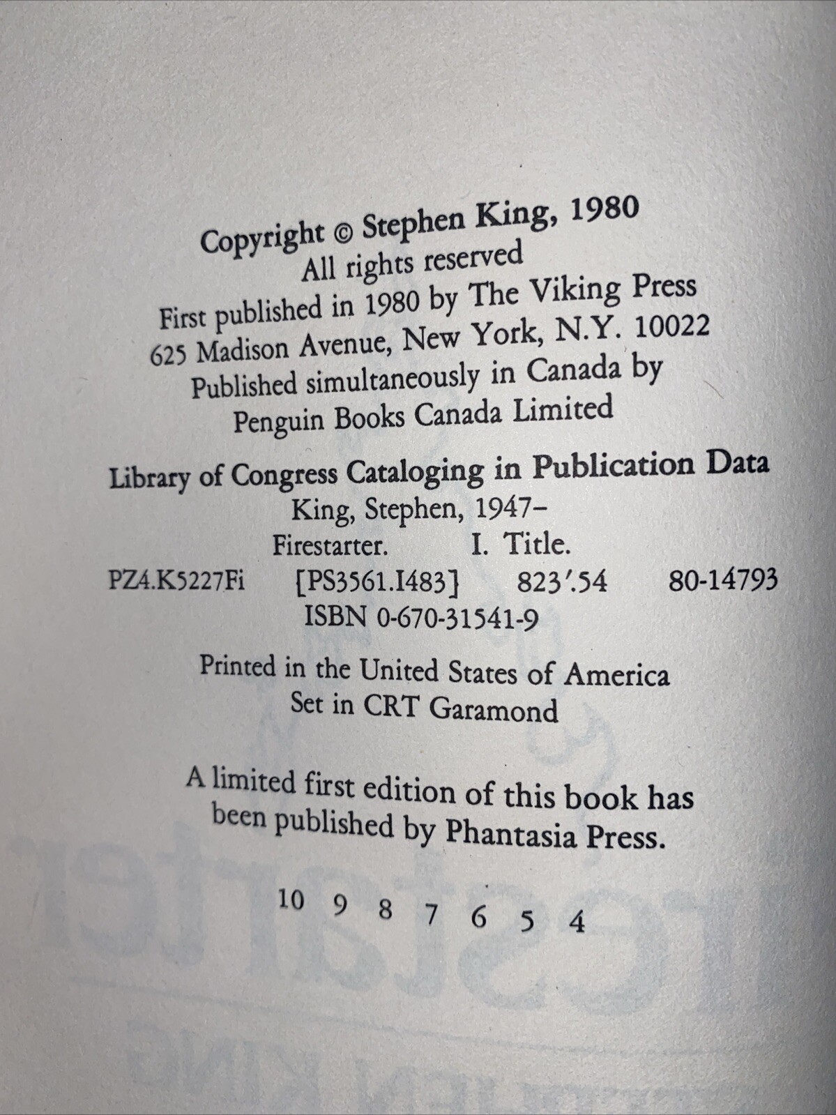 Firestarter by Stephen King (1980, Hardcover) DJ 428 PAGES FREE SHIPPING