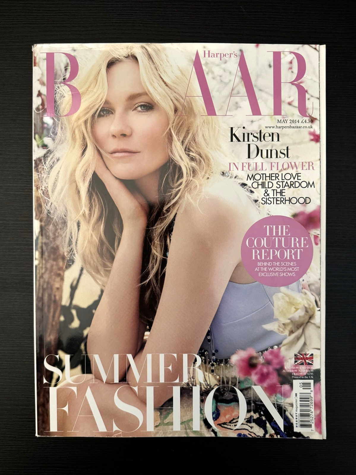 Harper’s Bazaar UK – May 2014 – Kirsten Dunst – Very Good Condition – 250 Pages