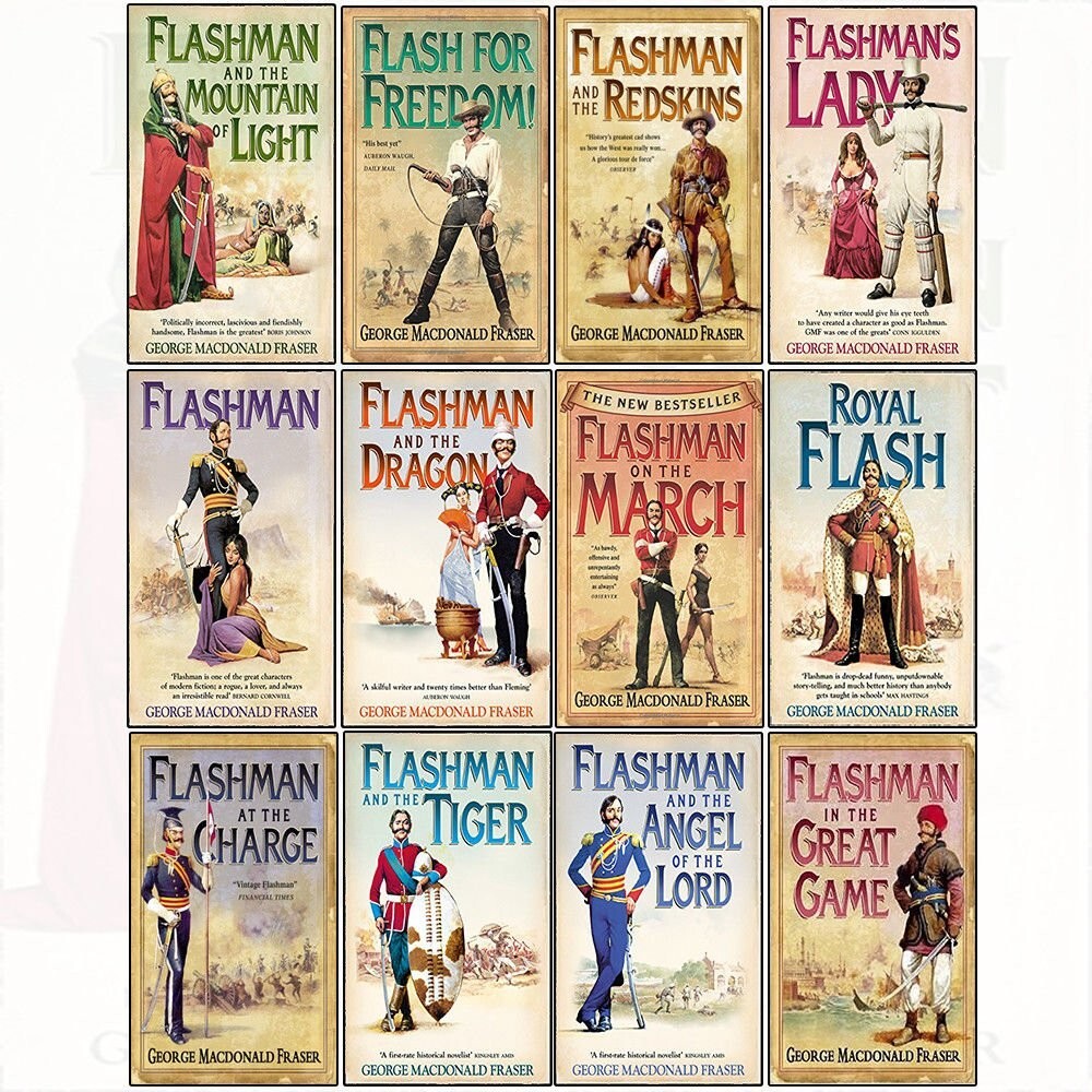 Complete Set Series Lot of 12 Flashman Papers by George MacDonald Fraser books
