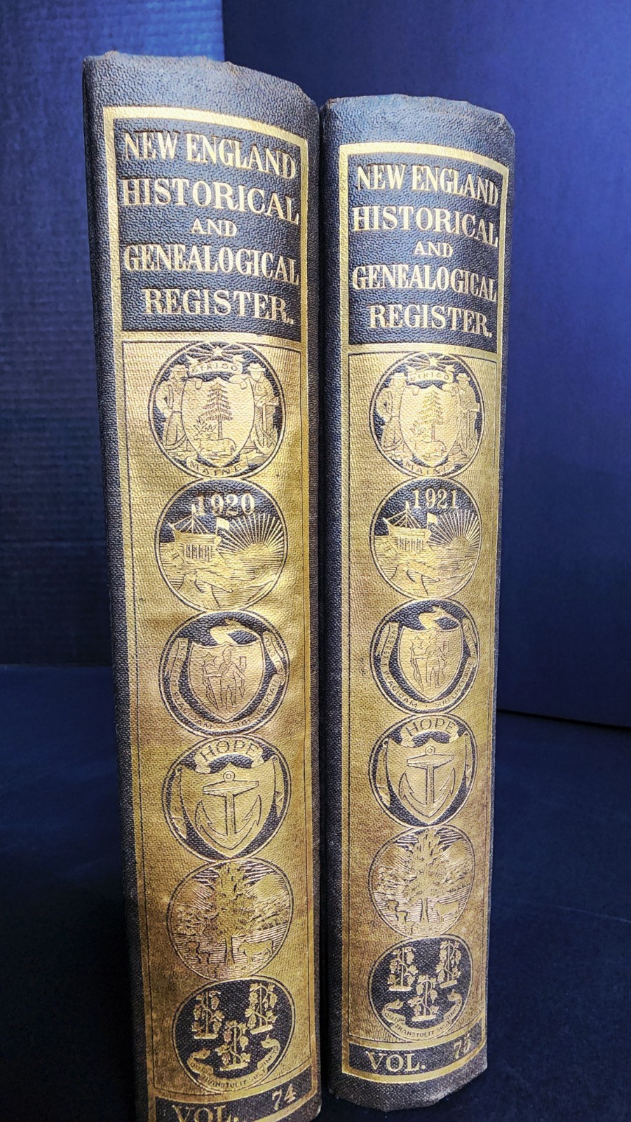 1920+21 Rare Original New England Historical & Genealogical Register Vol.74+75