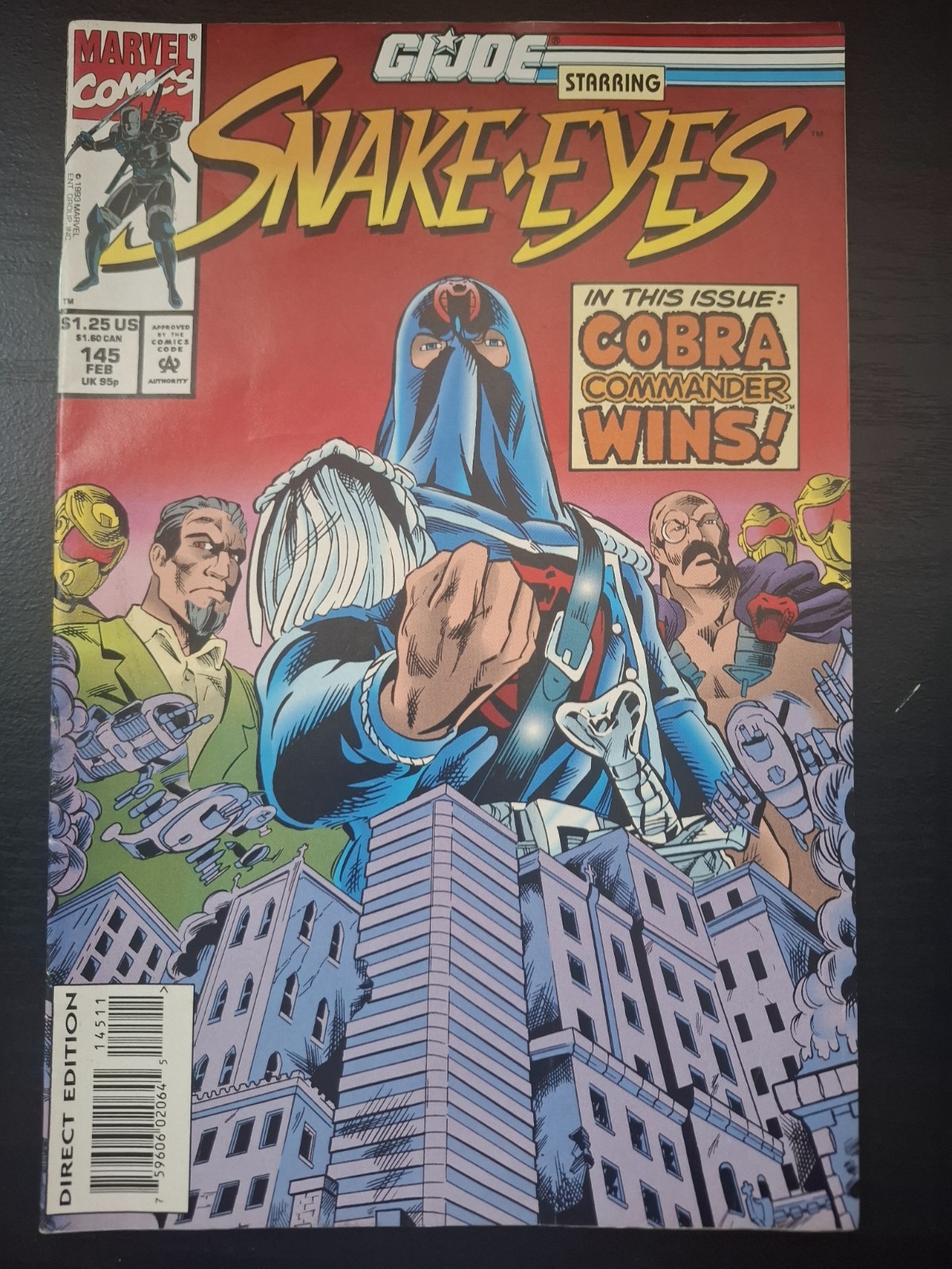 G.I. Joe Starring Snake-Eyes #145 1993 Marvel Comic Direct Edition
