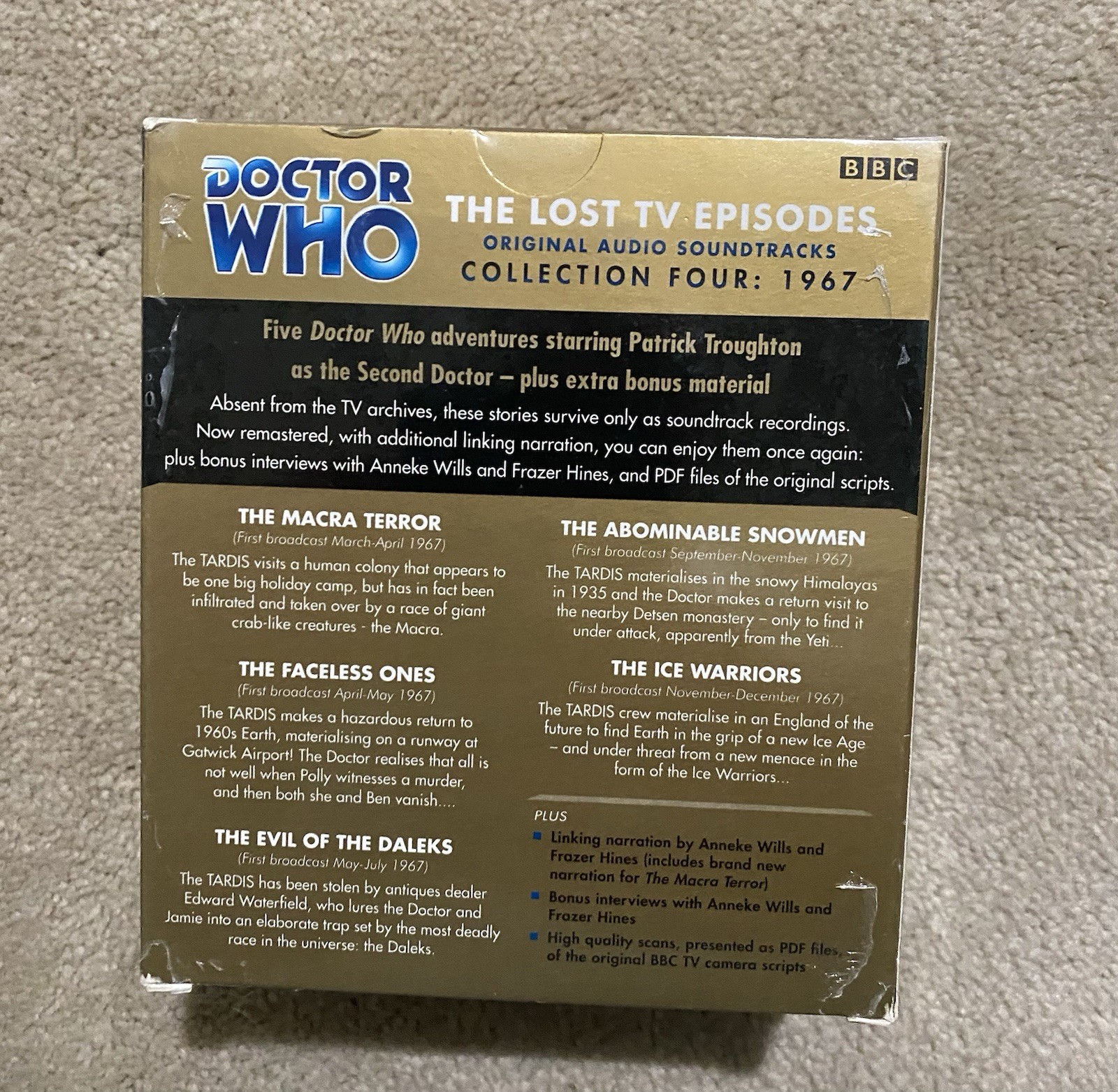 BBC AUDIOGO DOCTOR WHO THE LOST TV EPISODES 1967 COLLECTION FOUR 15 CD SET New!