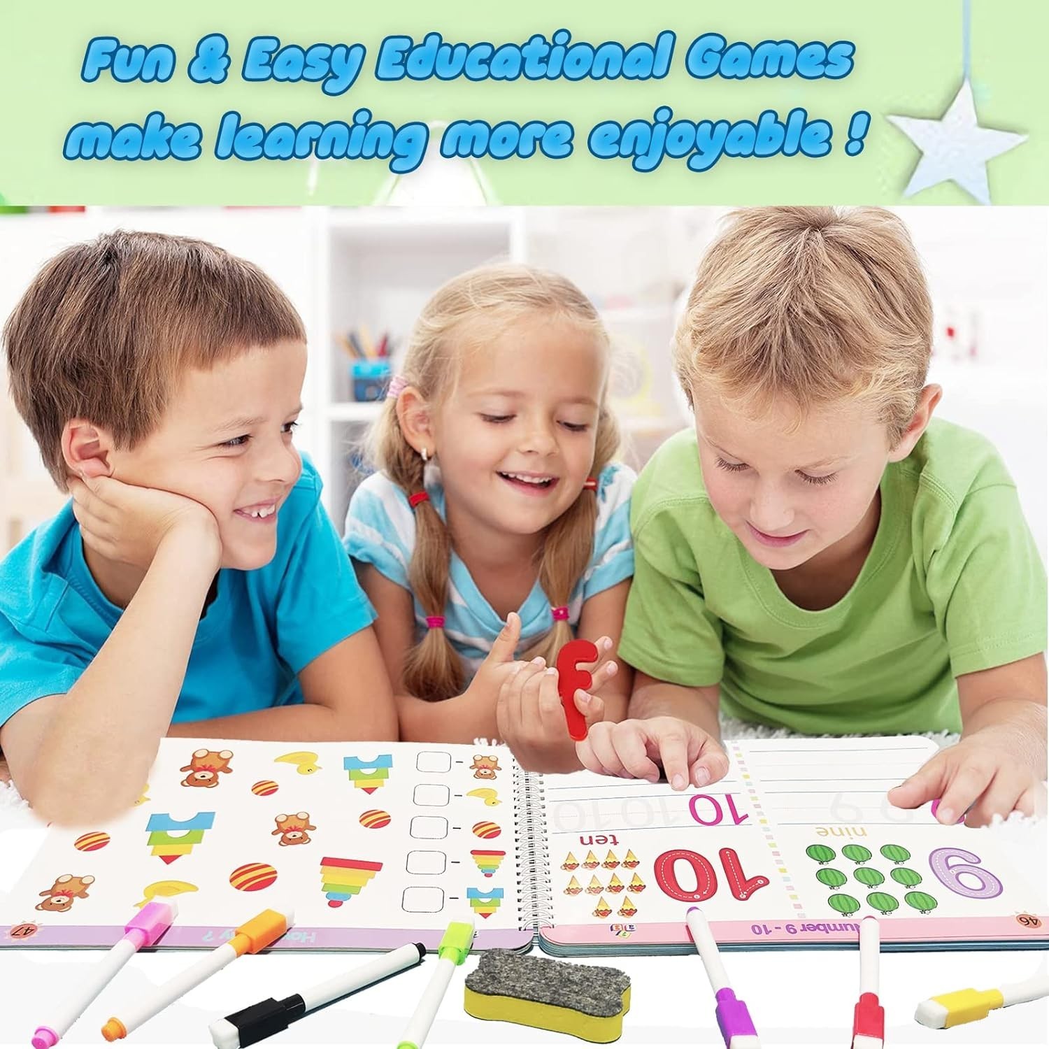Multi-Theme Tracing Workbook for Preschoolers – Fun Learning with Erasable Pages