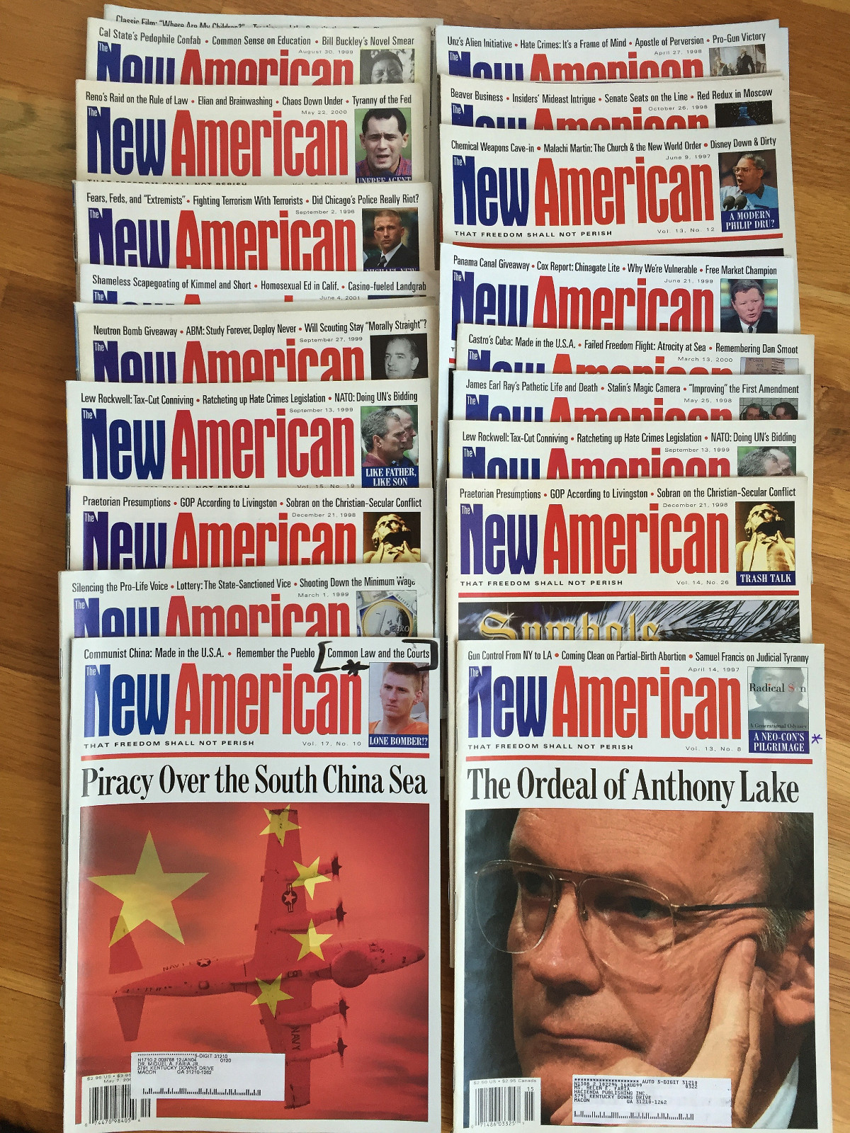 The New American magazine Specific single Issue(s), from late1988 to 2002!