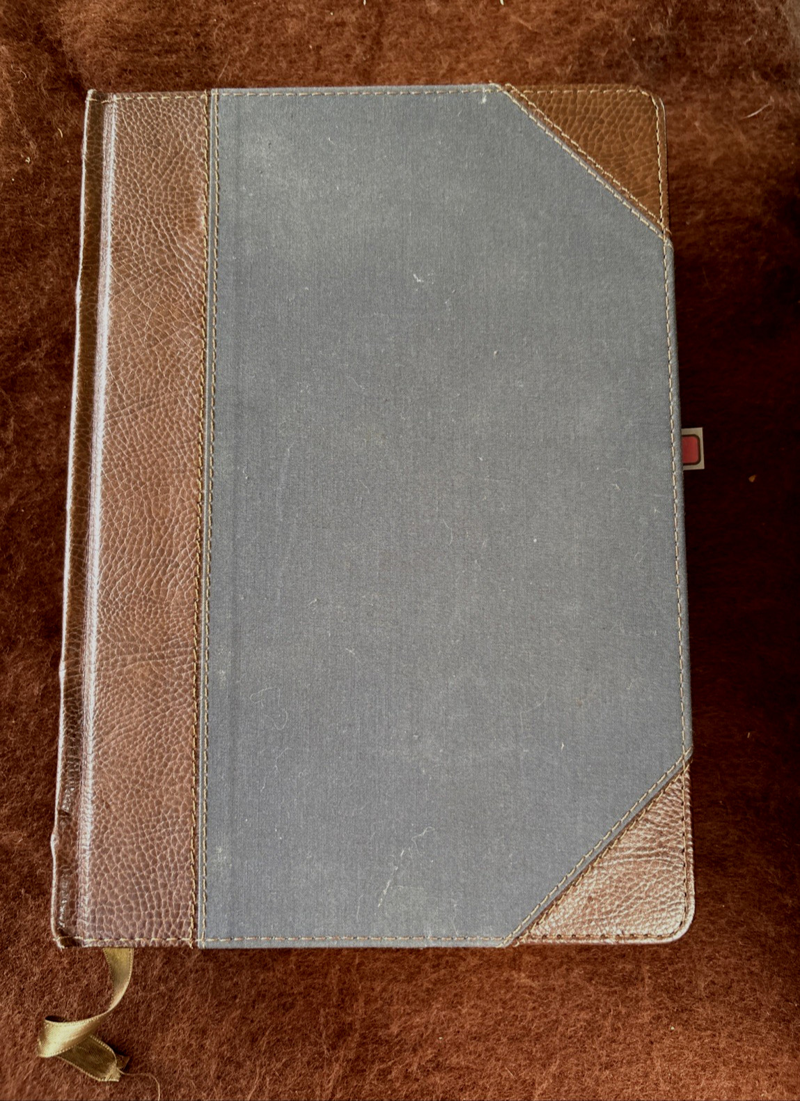 ESV Study Bible 2008 Crossway Bibles Navy/Brown Leather Hardcover $0 Shipping!