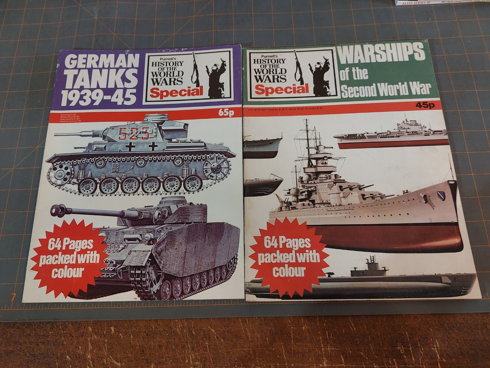PURNELLS HISTORY OF THE WORLD WARS SPECIAL GERMAN TANKS 1939-45 + Warships WWII