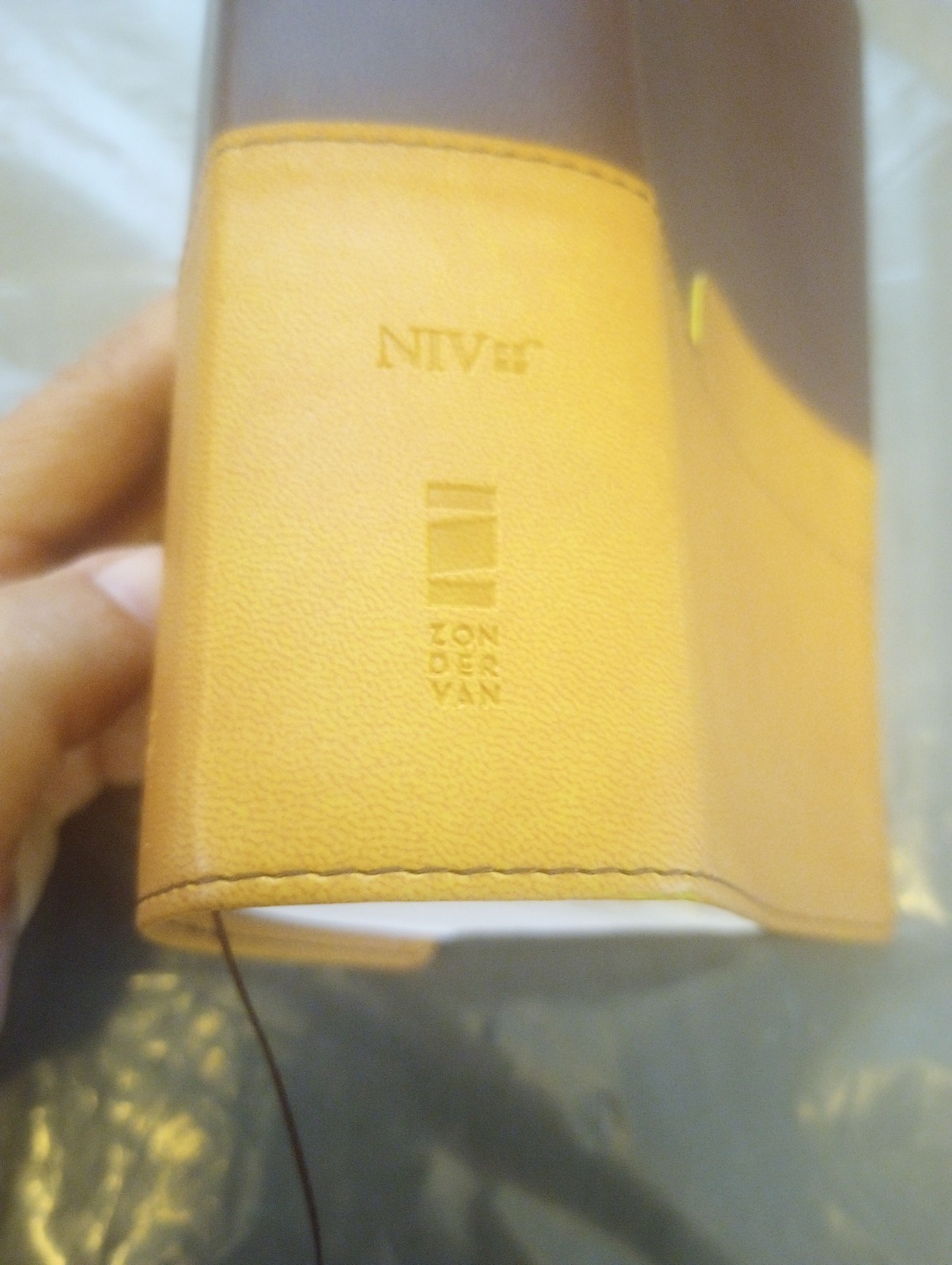 Holy Bible NIV Pew Bible, 2011 Zondervan, Tan and brown Duo-Tone Leathersoft