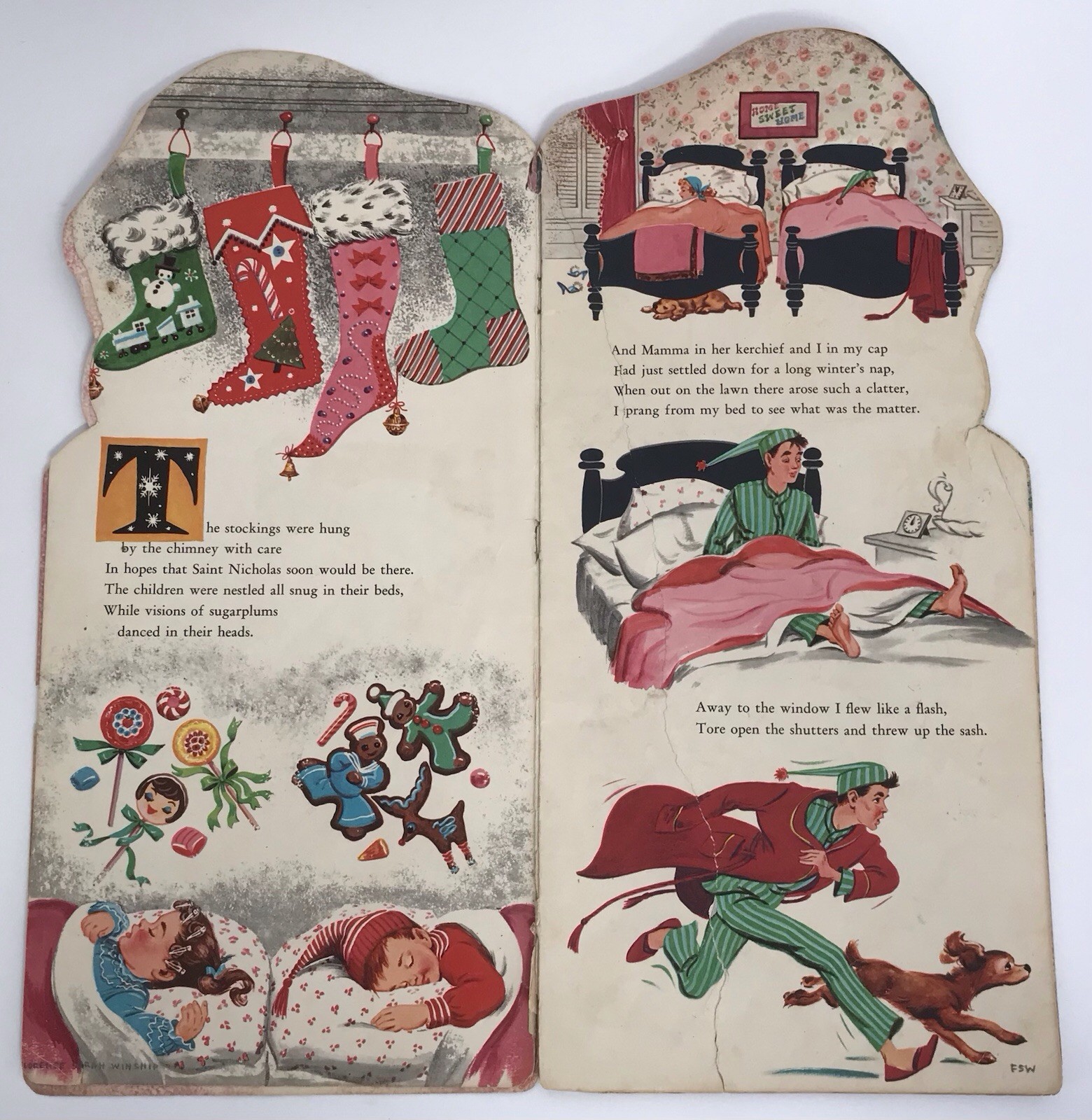 Vintage Whitman 1958 Night Before Christmas Book Florence Sarah Winship